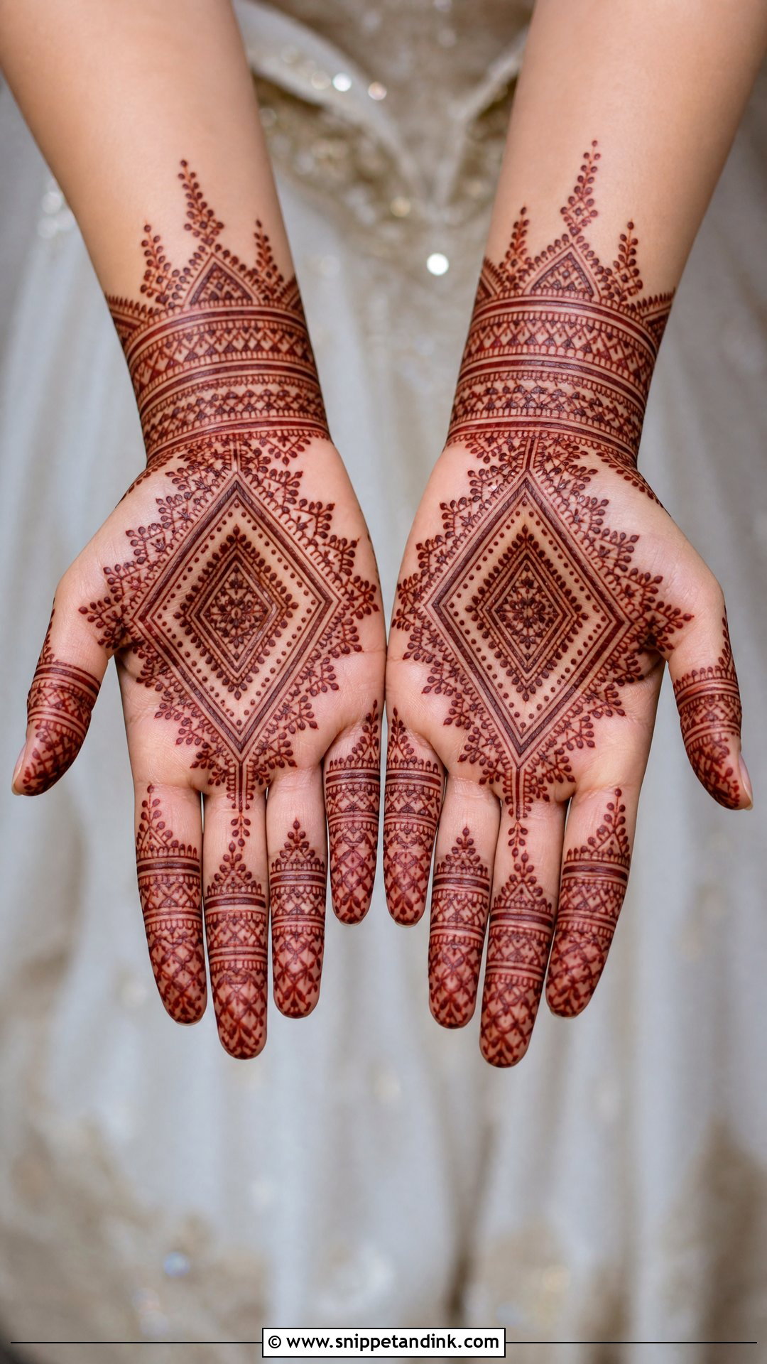 Moroccan Bridal Mehndi Front Hand - Snippet and Ink - 20 Front Bridal Mehndi Designs