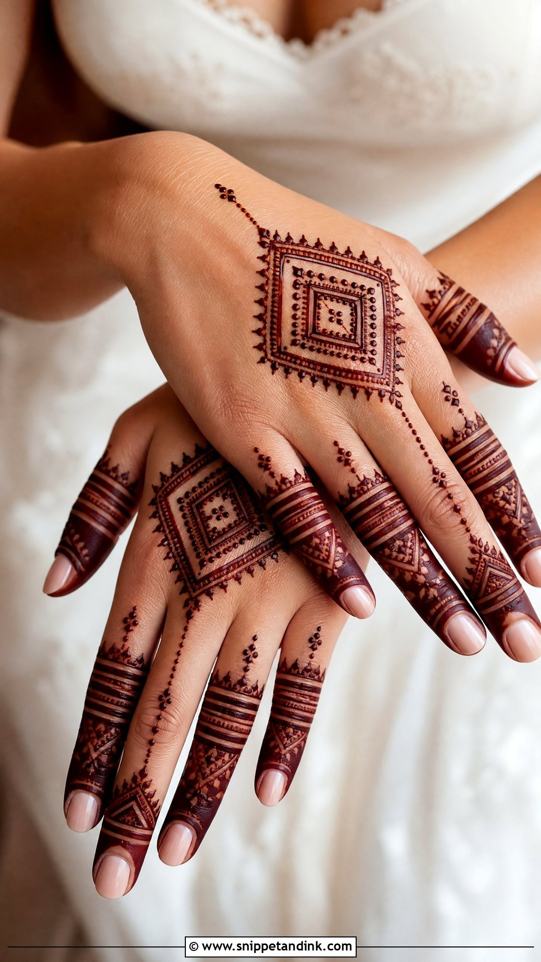 Moroccan Finger Bridal Mehndi Design - Snippet and Ink - 20 Bridal Finger Mehndi Designs