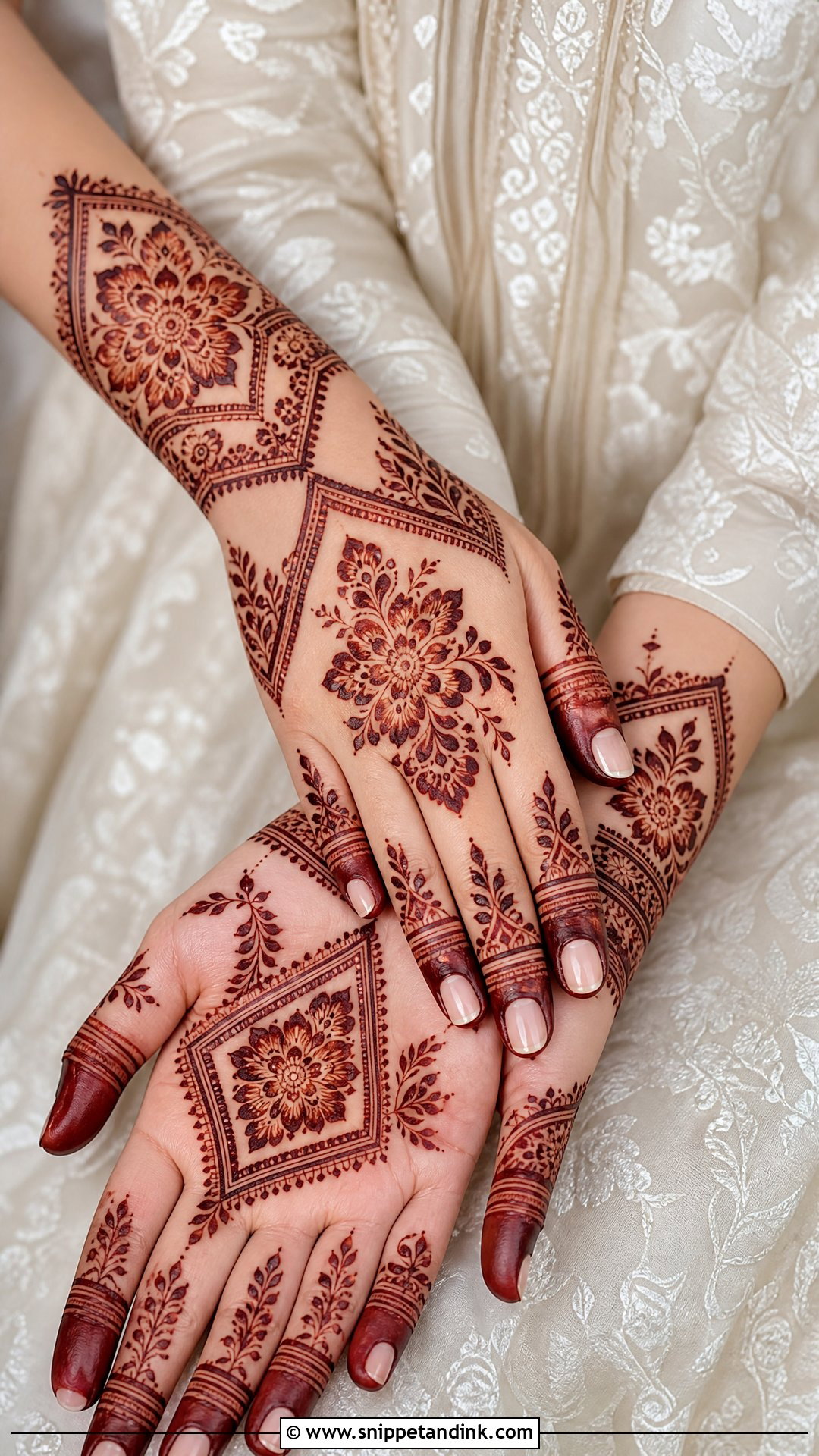 Moroccan Floral Bridal Mehndi Design - Snippet and Ink - 20 Floral Bridal Mehndi Designs