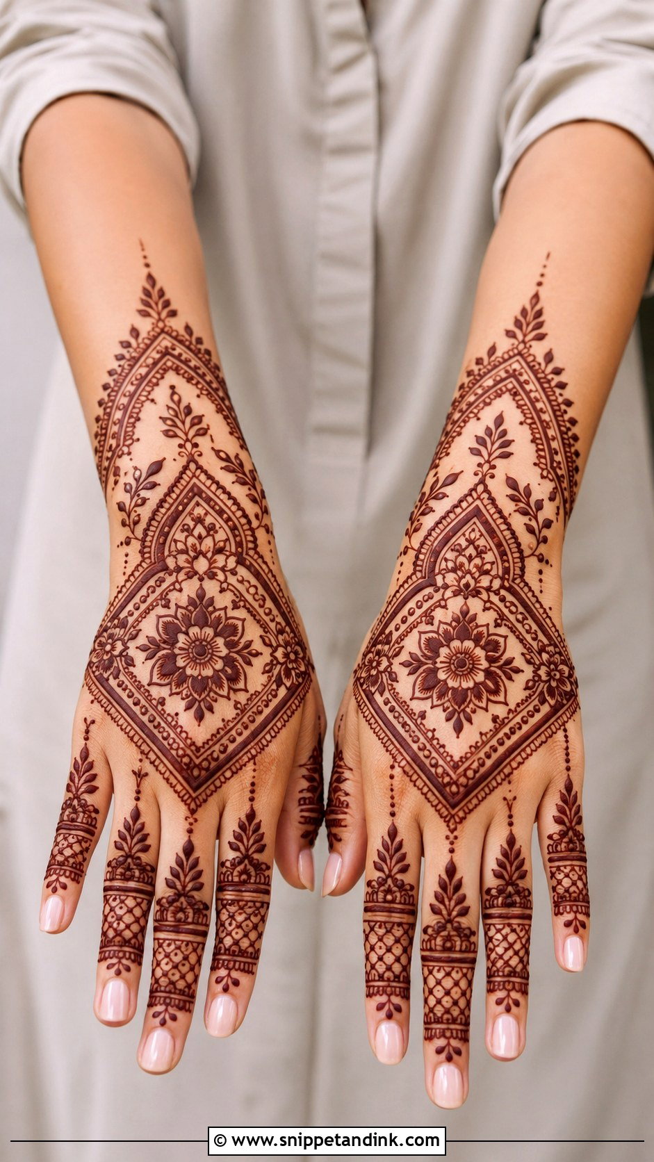 Moroccan Floral Mehndi Design - Snippet and Ink - 35 Floral Mehndi Designs