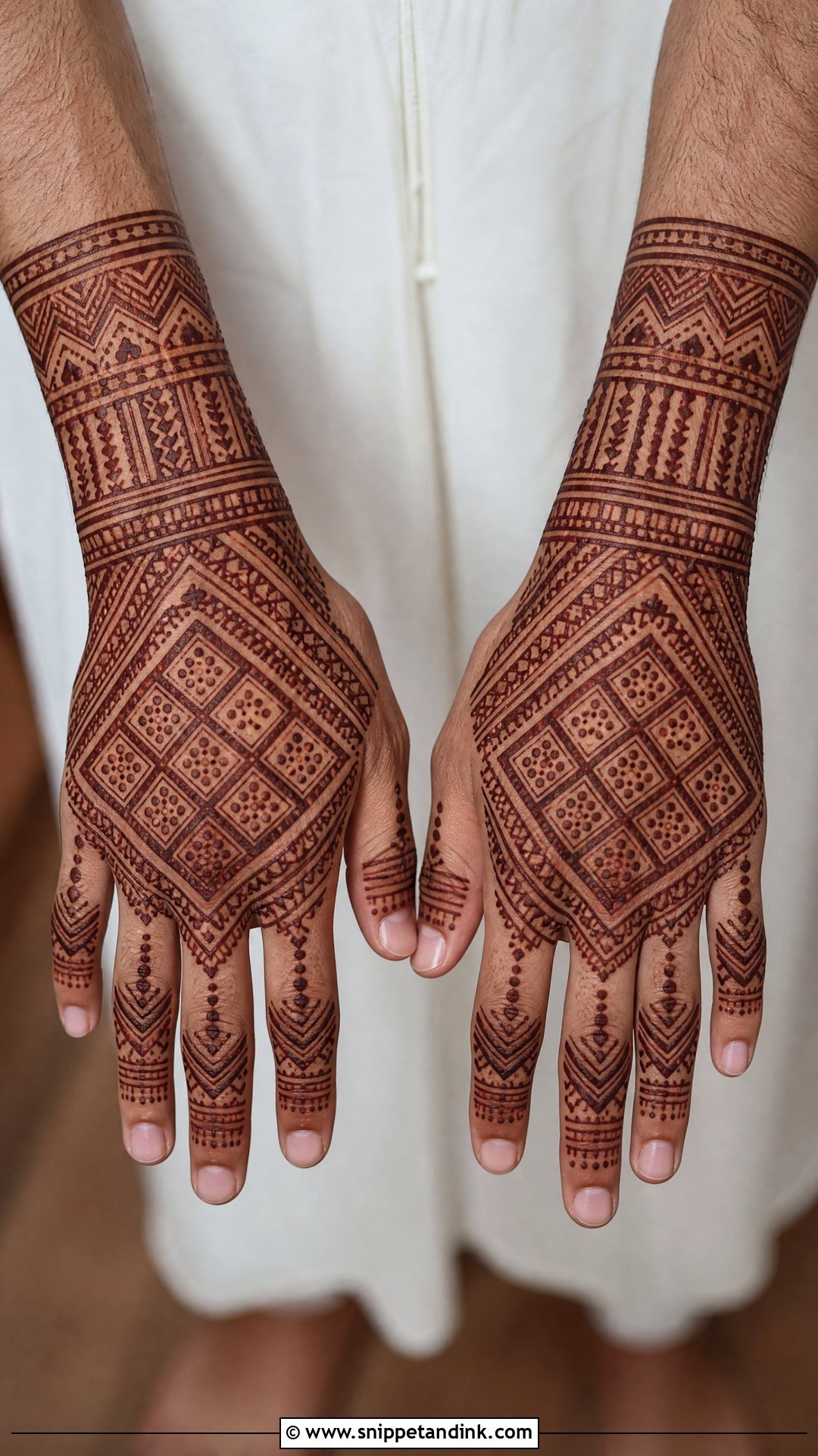 Moroccan Groom Mehndi Design - Snippet and Ink - 20 Grooms Mehndi Design Ideas