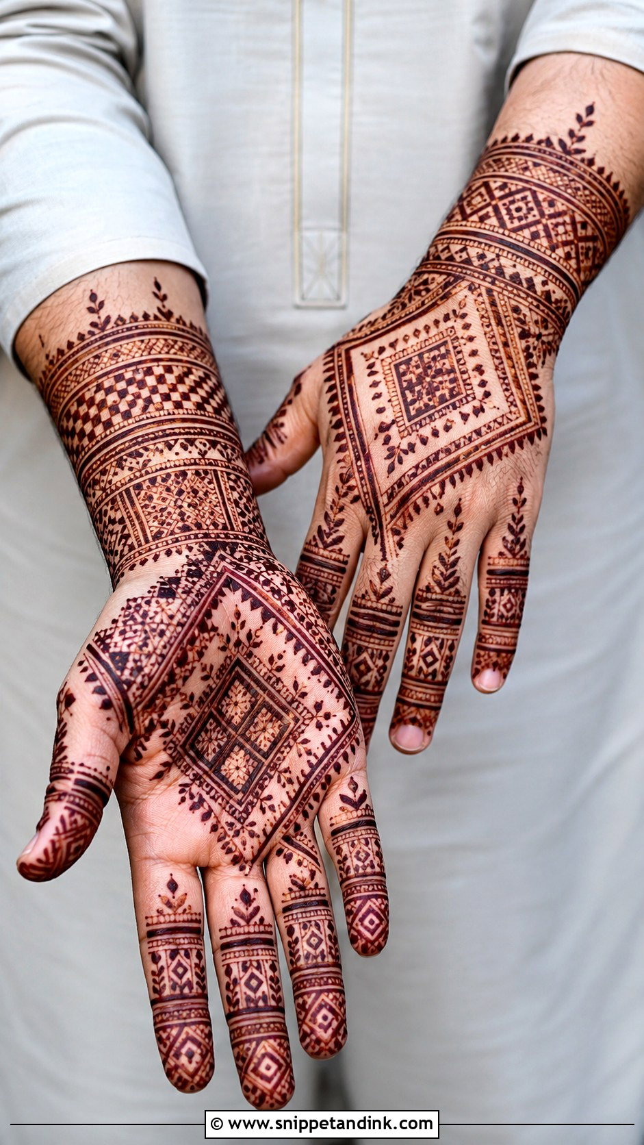 Moroccan Groom Mehndi Design - Snippet and Ink - 30 Groom Mehndi Design Ideas