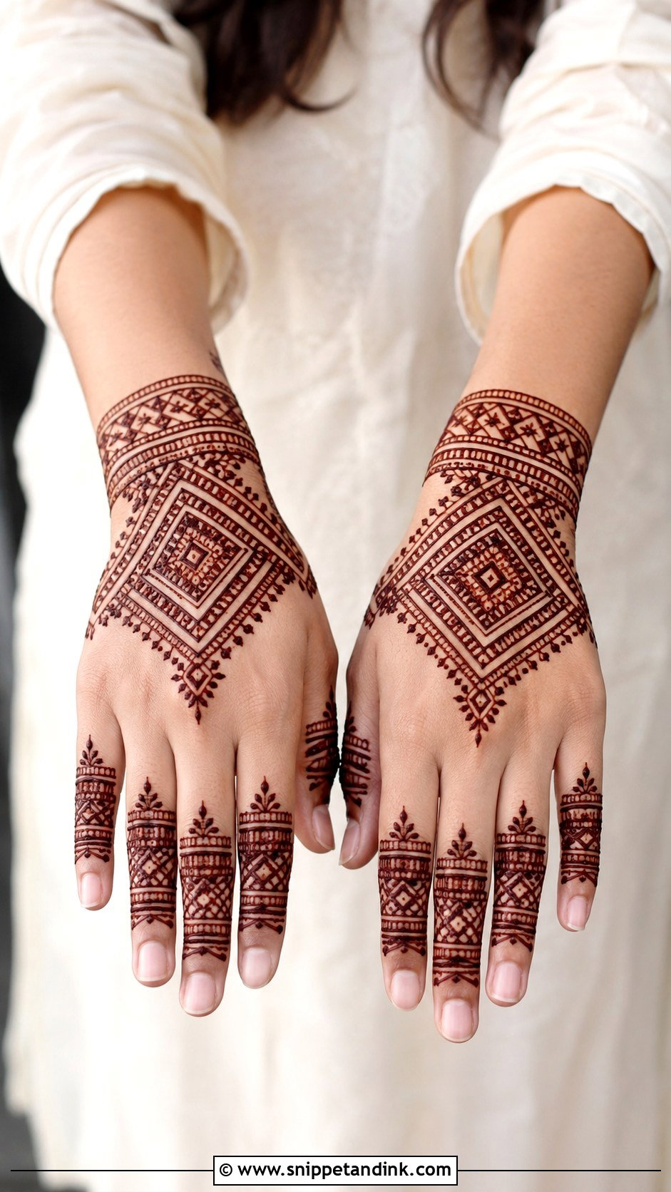 Moroccan Half Hand Mehndi Design - Snippet and Ink - 35 Half Hand Mehndi Design Ideas