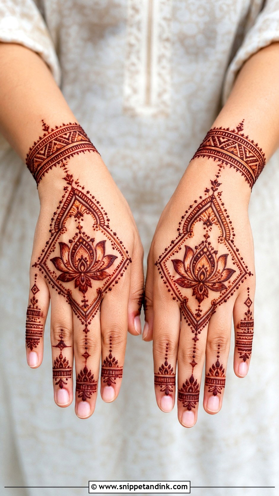 Moroccan Lotus Mehndi Design - Snippet and Ink - 35 Lotus Mehndi Design Ideas
