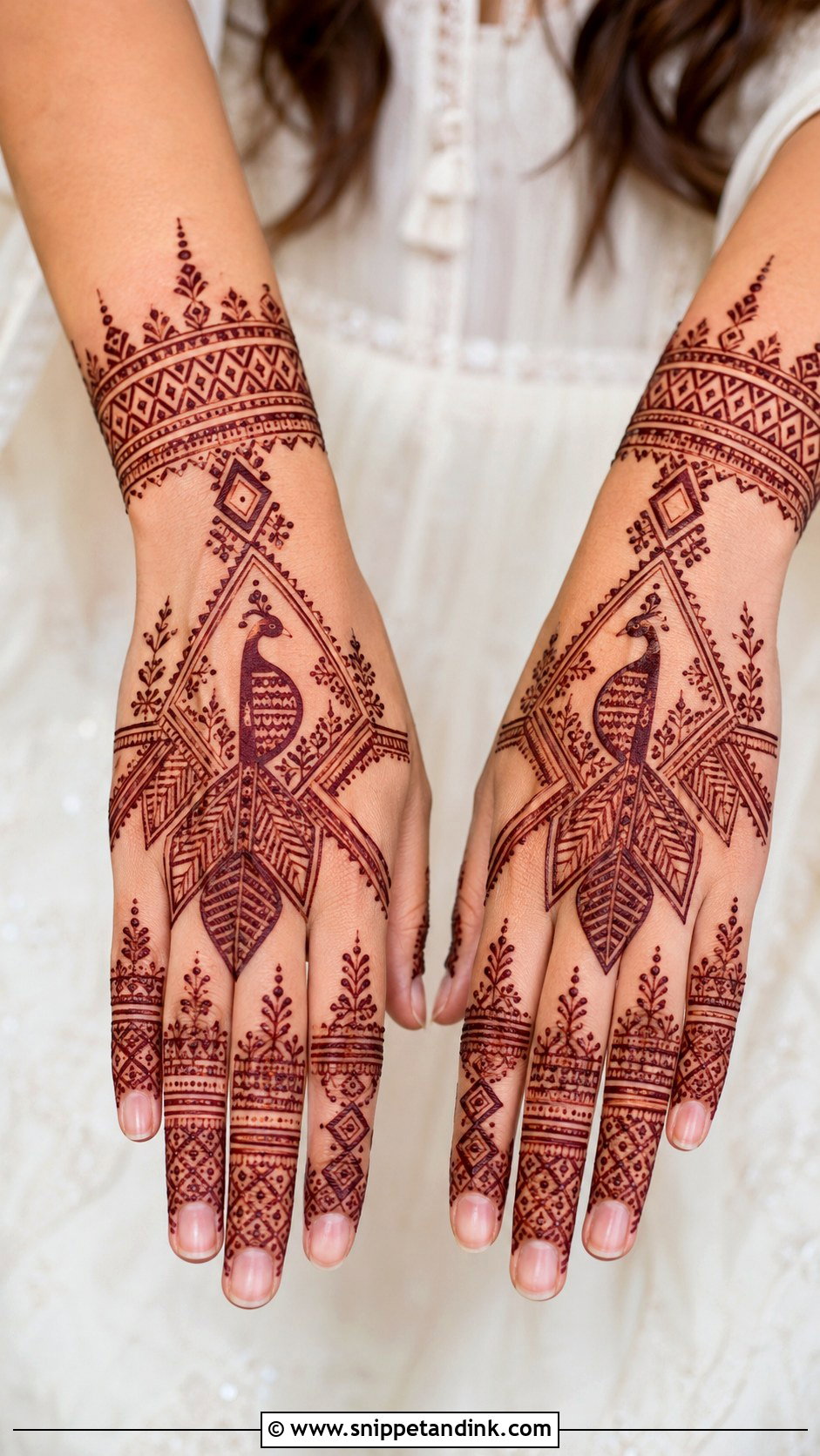 Moroccan Peacock Mehndi Design - Snippet and Ink - 35 Peacock Mehndi Designs