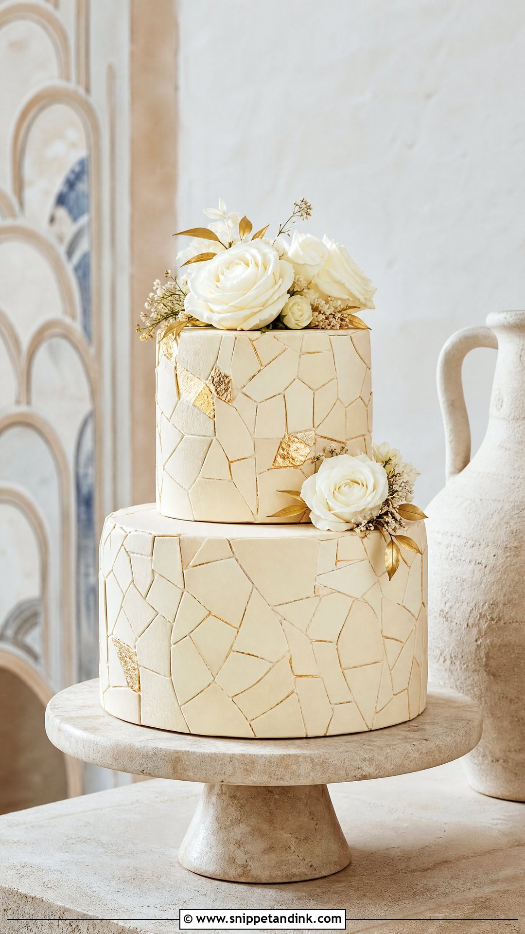 Mosaic Wedding Cake - Snippet and Ink - 20 Pattern Cake Ideas for Wedding