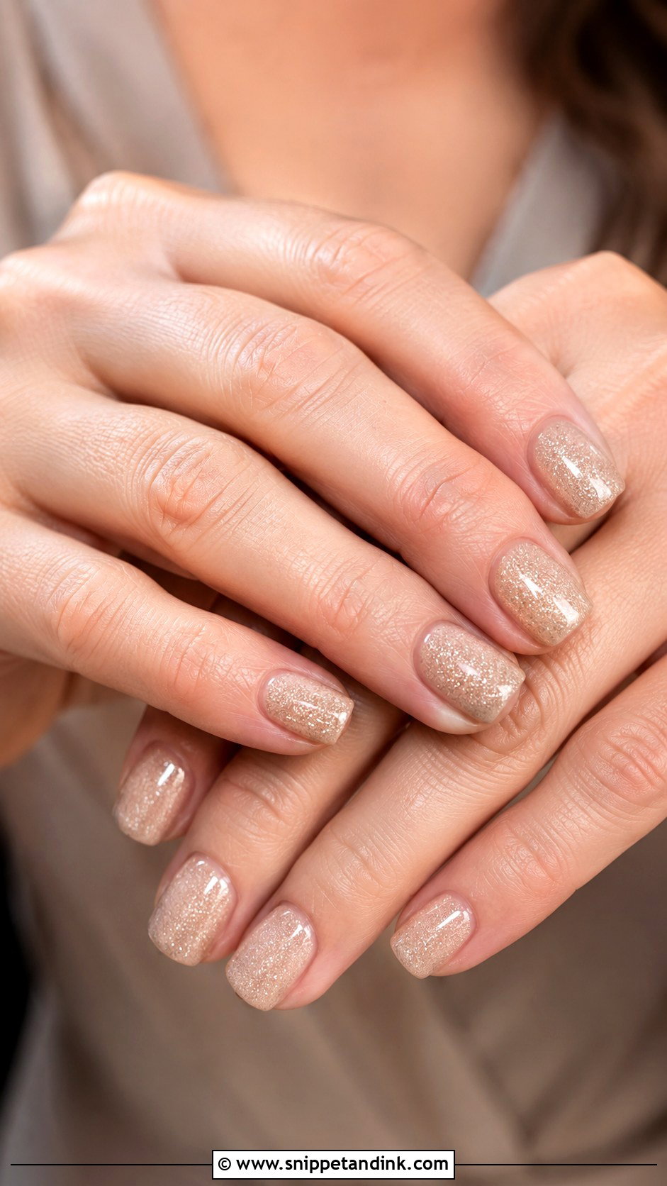 Mother Of Bride Champagne Glitter Nails - Snippet and Ink - 20 Wedding Nails Mother of Bride