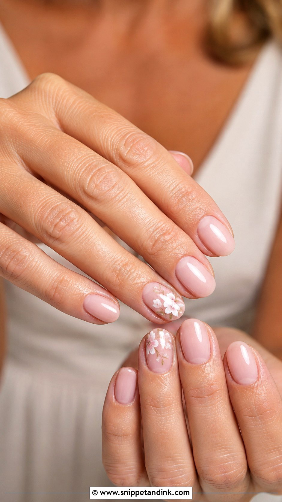 Mother Of Bride Floral Accent Nails - Snippet and Ink - 20 Wedding Nails Mother of Bride