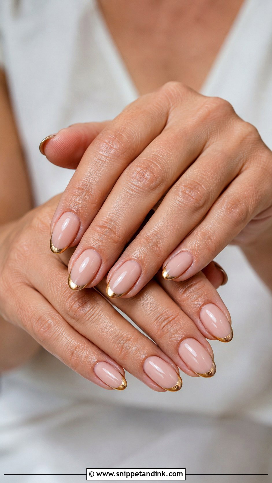 Mother Of Bride Gold French Tip Nails - Snippet and Ink - 20 Wedding Nails Mother of Bride