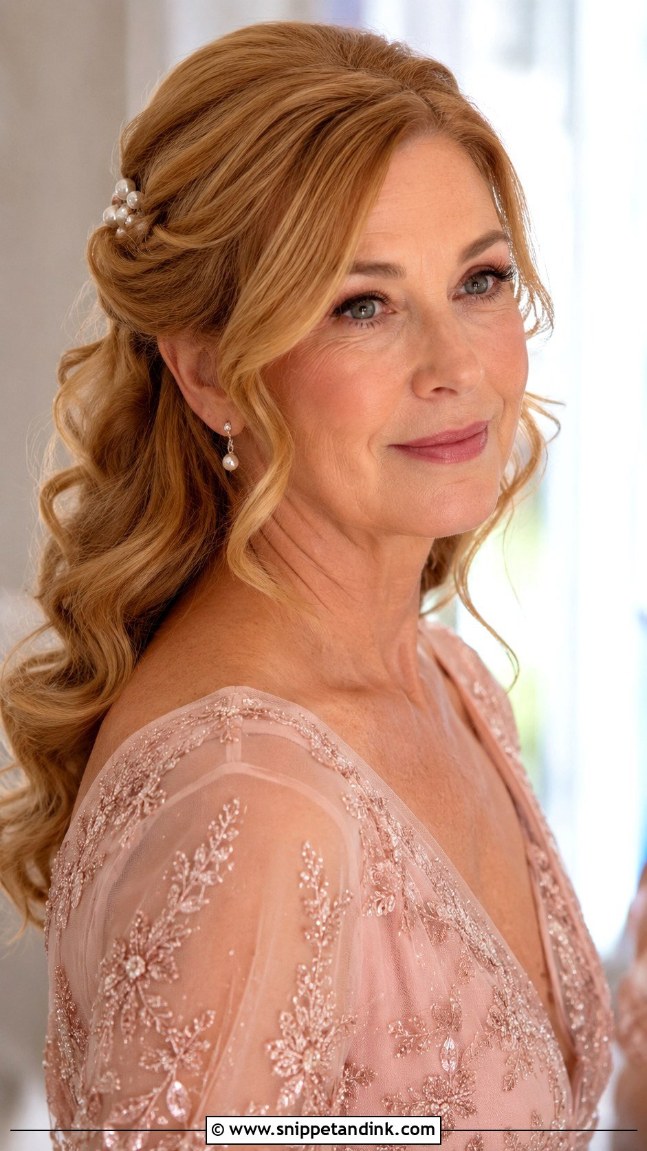Mother Of Bride Pinned Back Waves - Snippet and Ink - 15 Mother of Bride Hairstyles Medium Length Over 50
