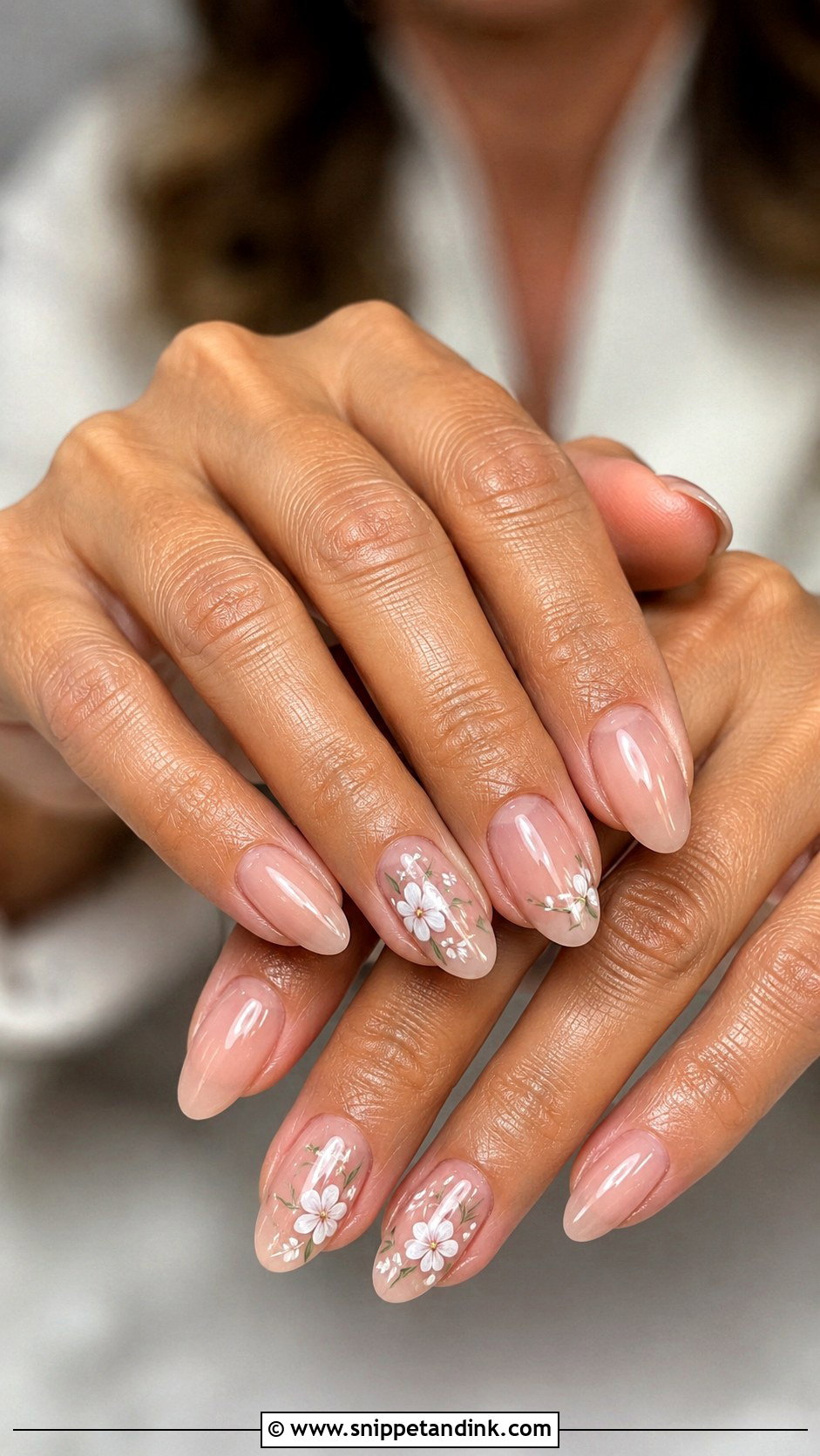Mother Of Groom Floral Accent Nails - Snippet and Ink - 20 Wedding Nails for Mother of Groom