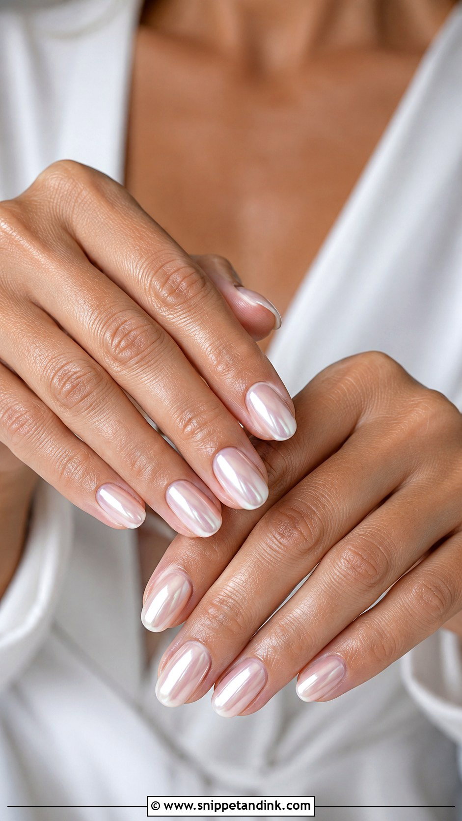 Mother Of Groom Pearl Chrome Nails - Snippet and Ink - 20 Wedding Nails for Mother of Groom