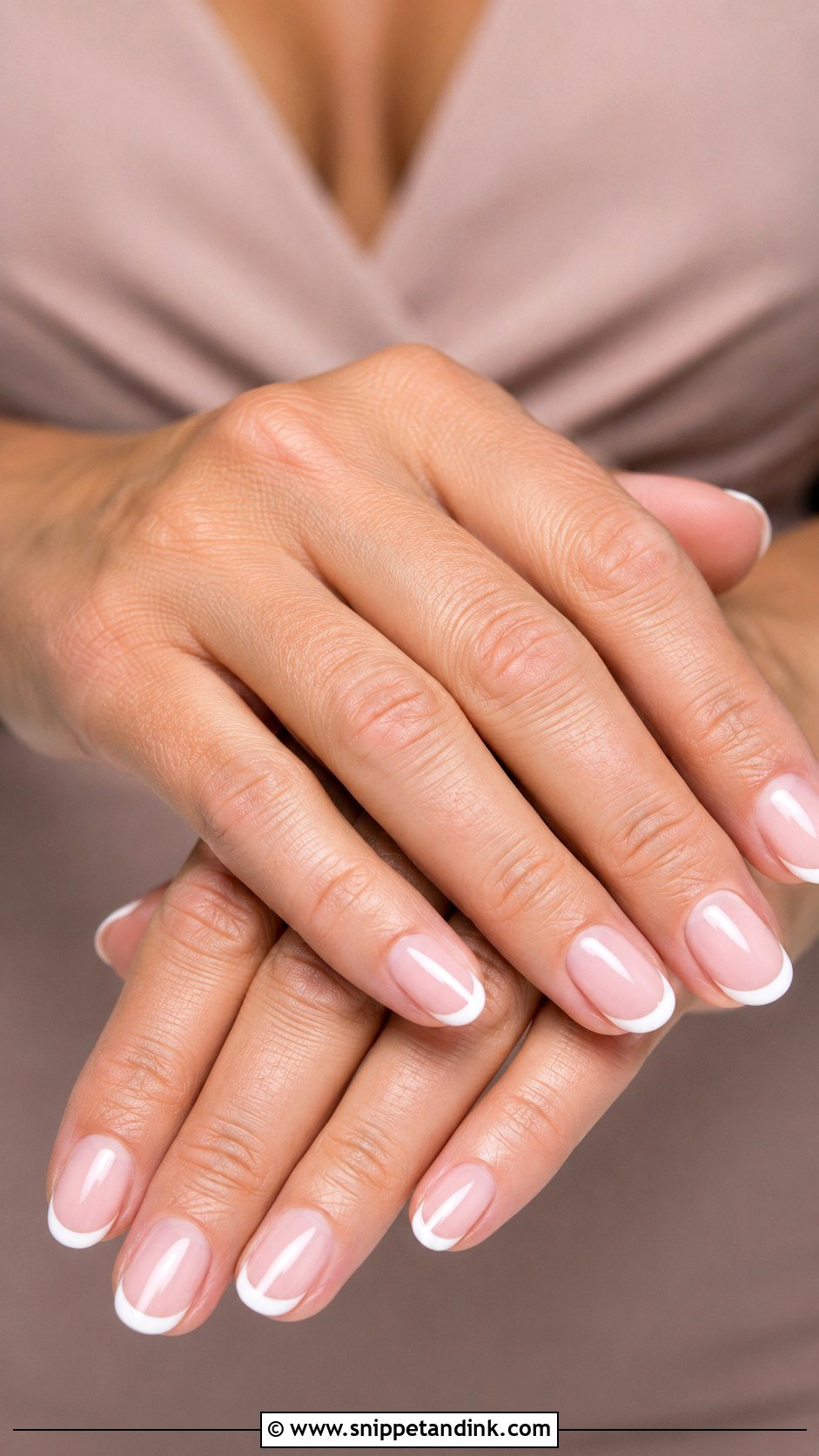 Mother Of Groom Soft Pink French Tip Nails - Snippet and Ink - 20 Wedding Nails for Mother of Groom