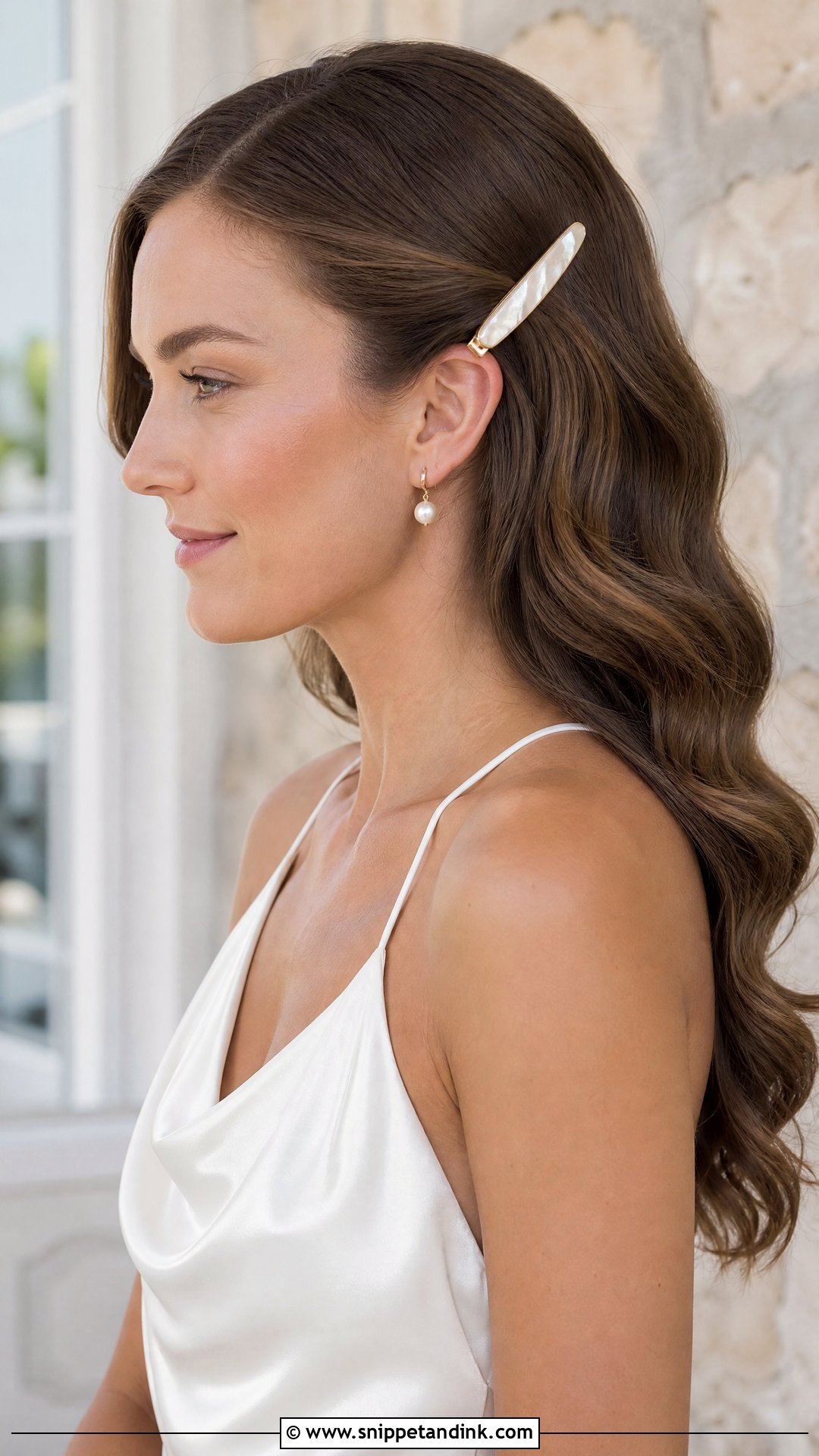 Mother Of Pearl Barrette For Beach Wedding - Snippet and Ink - 15 Beach Wedding Hair Accessories