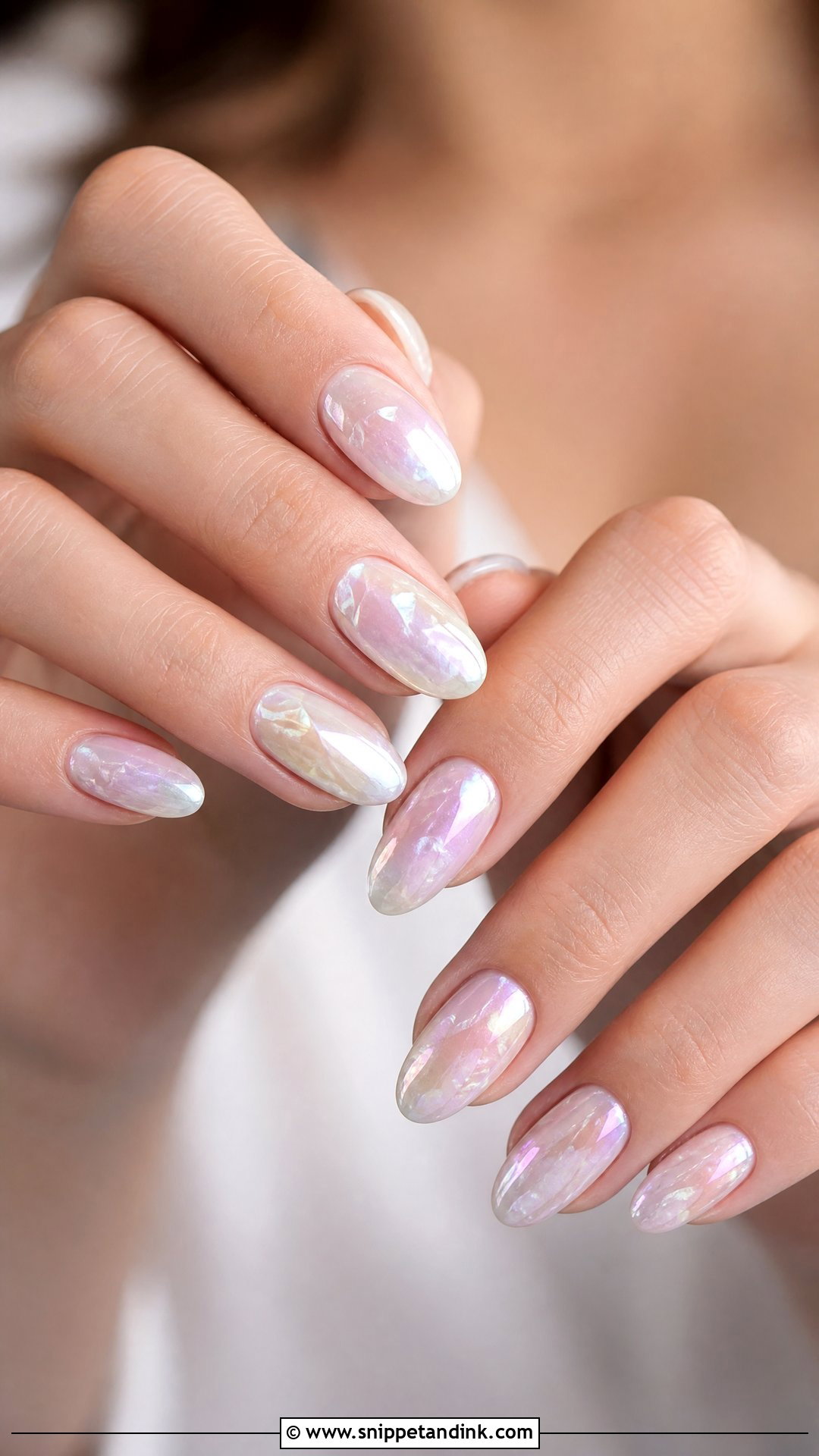 Mother Of Pearl Bridal Nails - Snippet and Ink - 25 Unique Bridal Nails