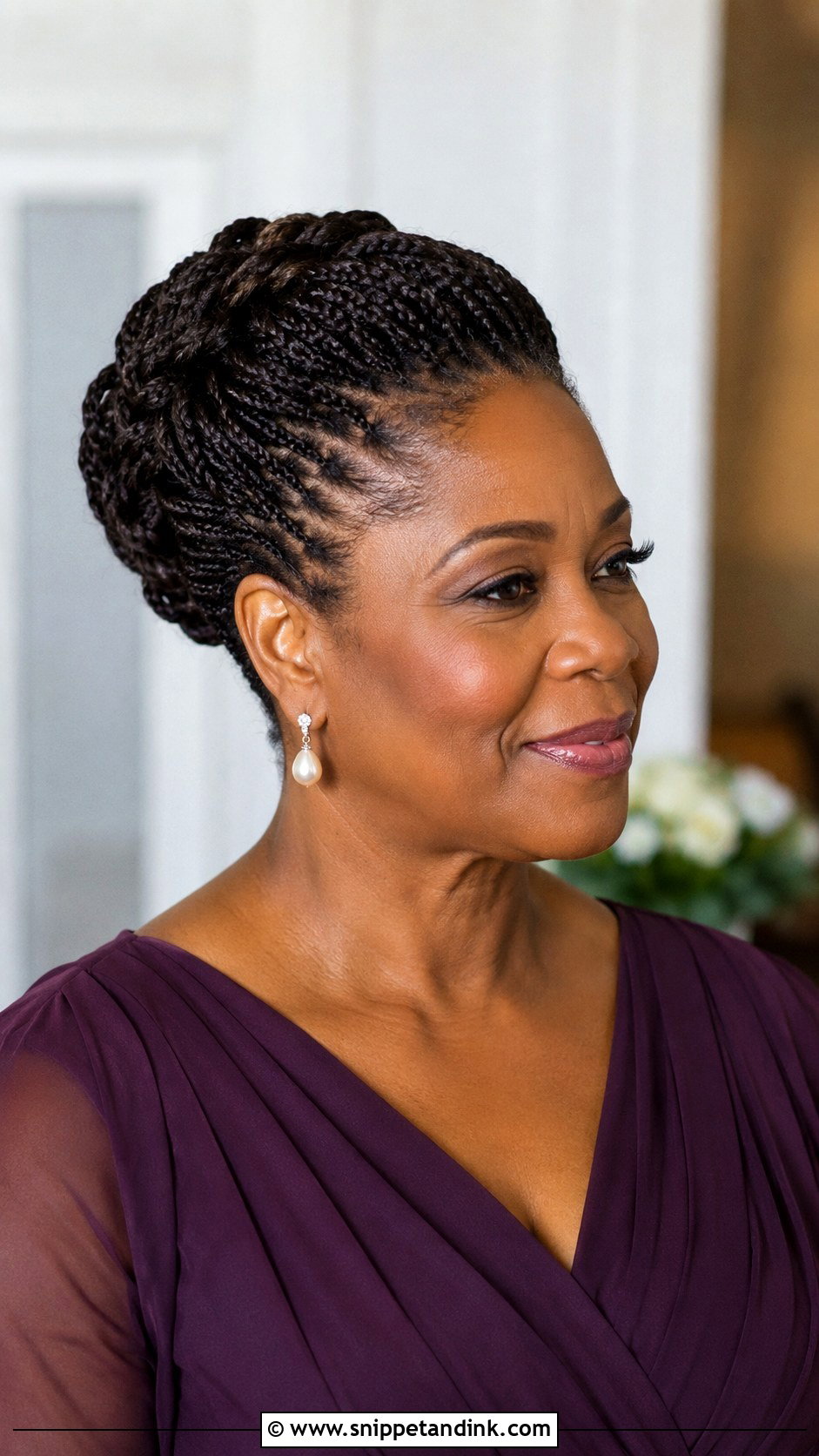 Mother Of The Bride Braided Updo - Snippet and Ink - 15 Mother of the Bride Hair Black Women Ideas