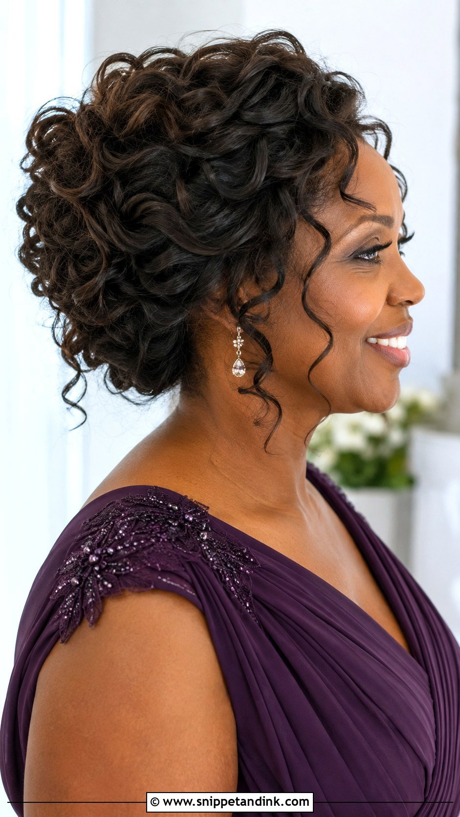 Mother Of The Bride Curly Updo - Snippet and Ink - 15 Mother of the Bride Long Hair Mom Wedding Hairstyles
