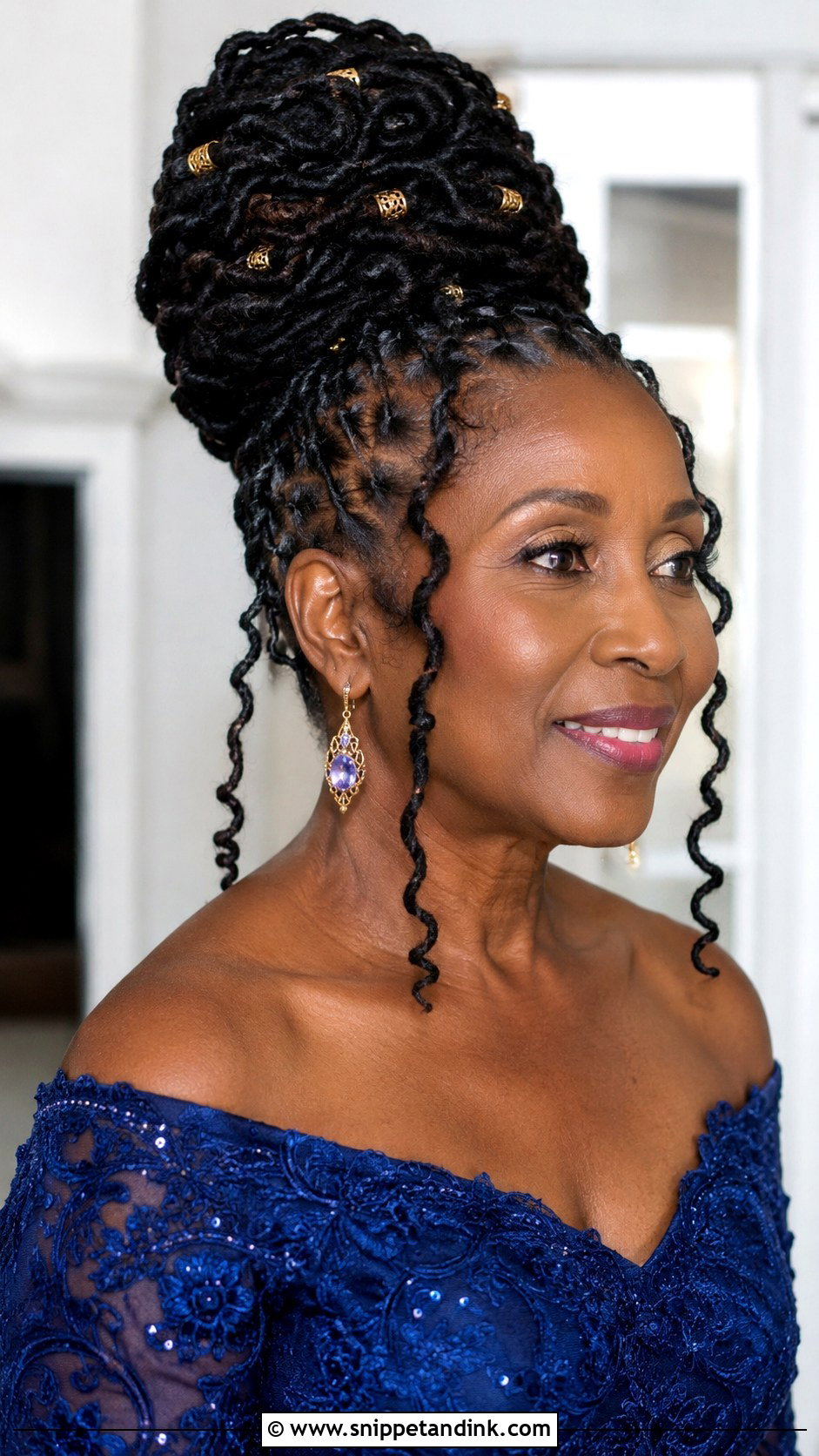Mother Of The Bride Faux Locs Updo - Snippet and Ink - 15 Mother of the Bride Hair Black Women Ideas