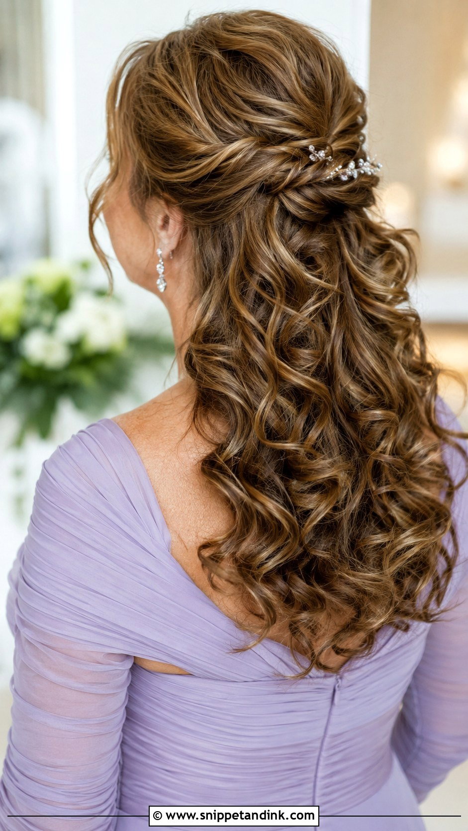 Mother Of The Bride Half Up Down Curls - Snippet and Ink - 15 Mother of Bride Hairstyles Down