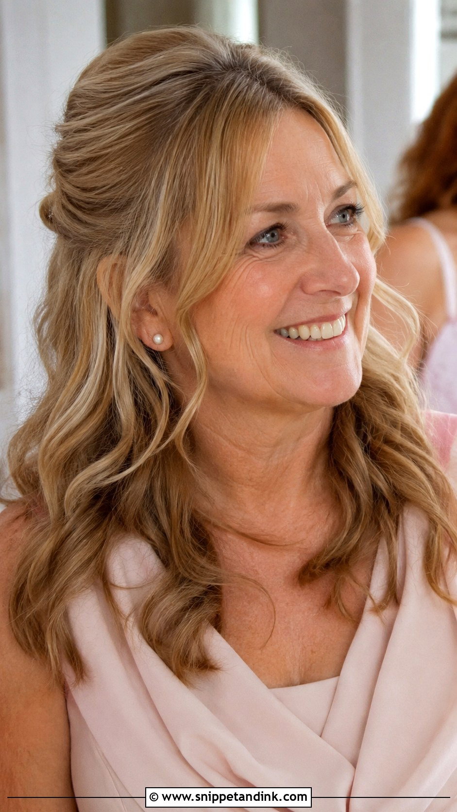 Mother Of The Bride Half Up Down Waves - Snippet and Ink - 15 Mother of Bride Hairstyles Down