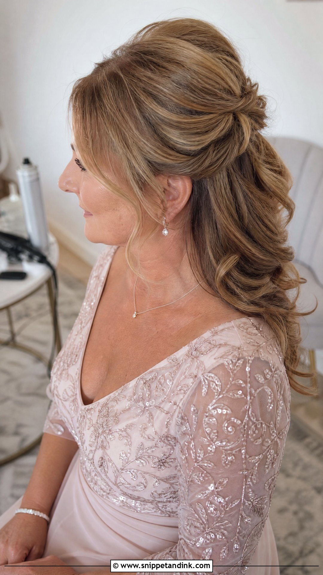 Mother Of The Bride Half Up Half Down Curls - Snippet and Ink - 20 Mother of the Bride Hairstyles
