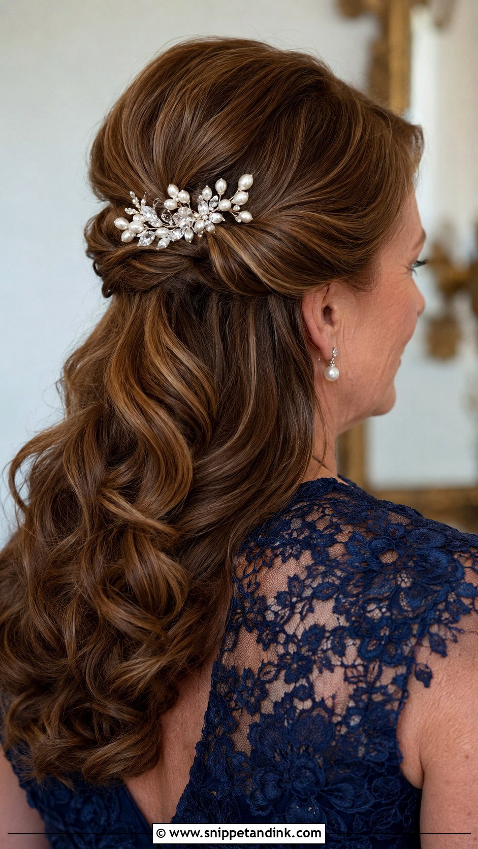 Mother Of The Bride Long Hair With Hair Comb - Snippet and Ink - 15 Mother of the Bride Long Hair Mom Wedding Hairstyles