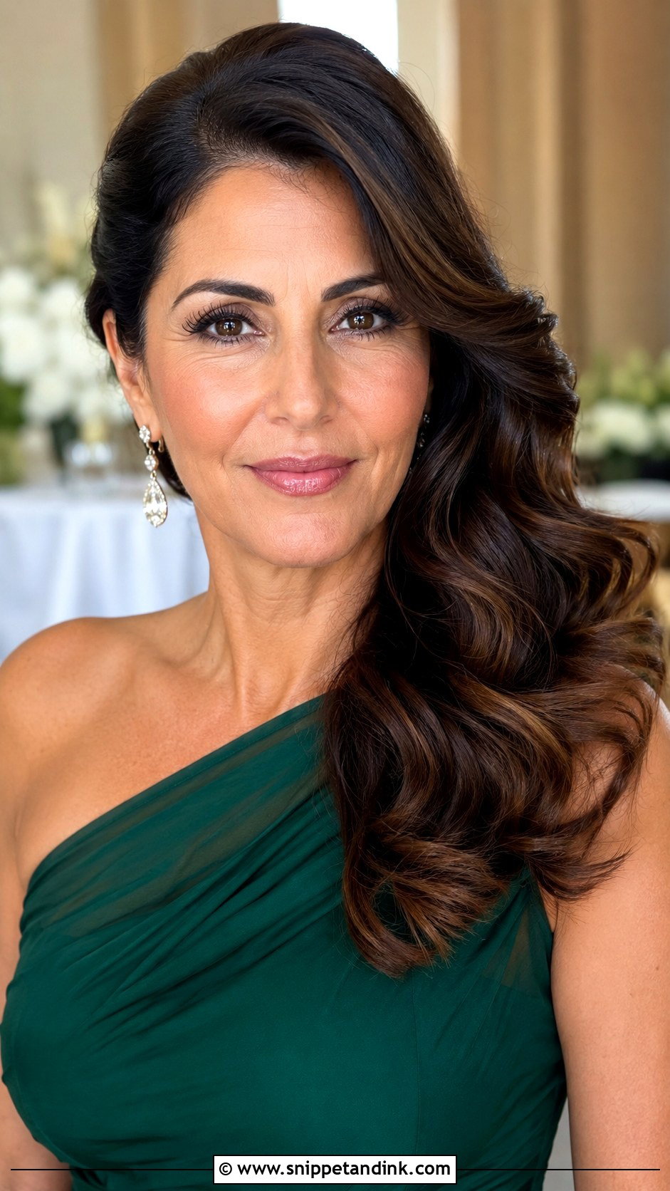 Mother Of The Bride Long Side Swept Waves - Snippet and Ink - 15 Mother of the Bride Long Hair Hairstyles