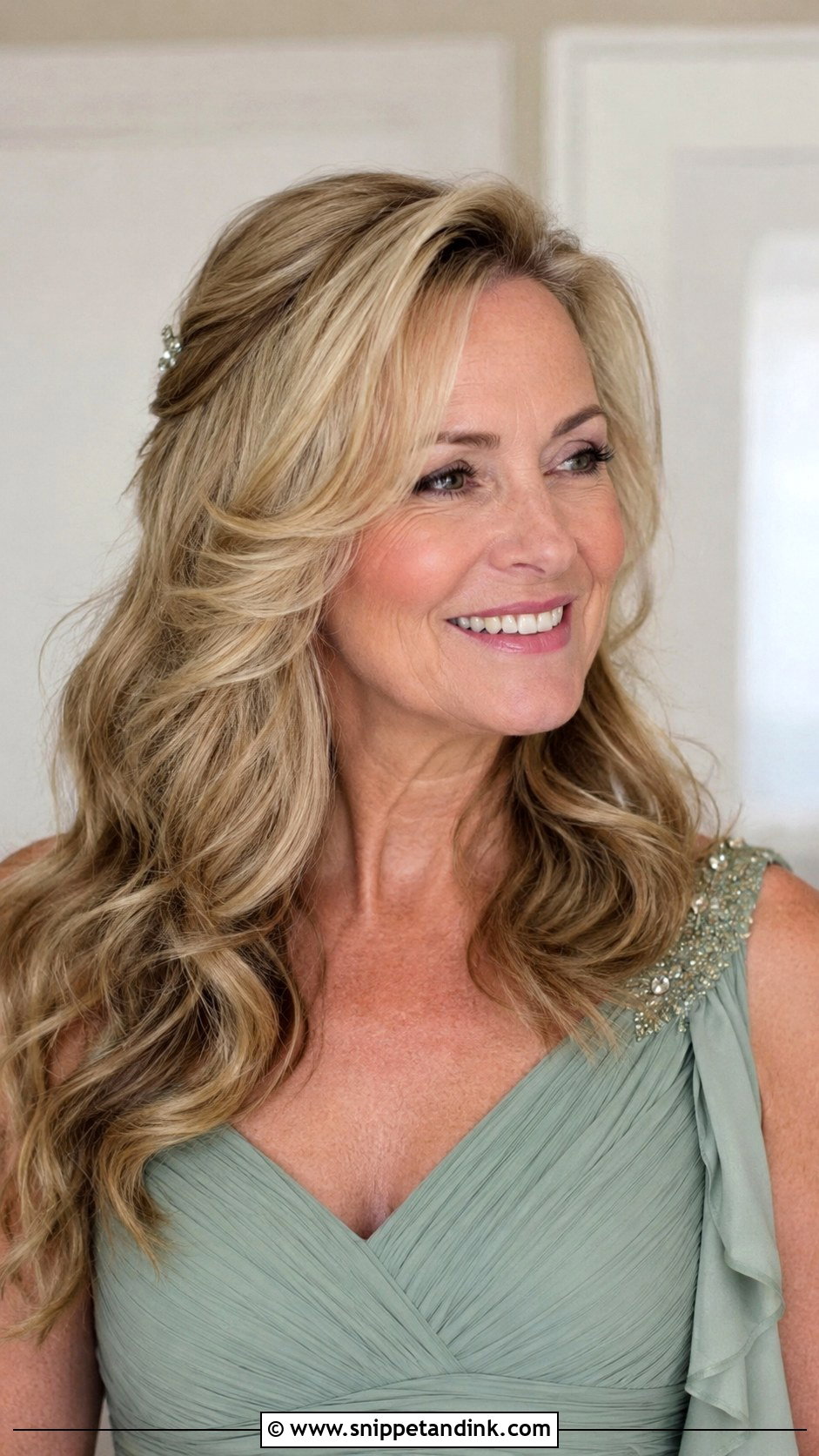 Mother Of The Bride Long Soft Waves - Snippet and Ink - 15 Mother of the Bride Long Hair Mom Wedding Hairstyles