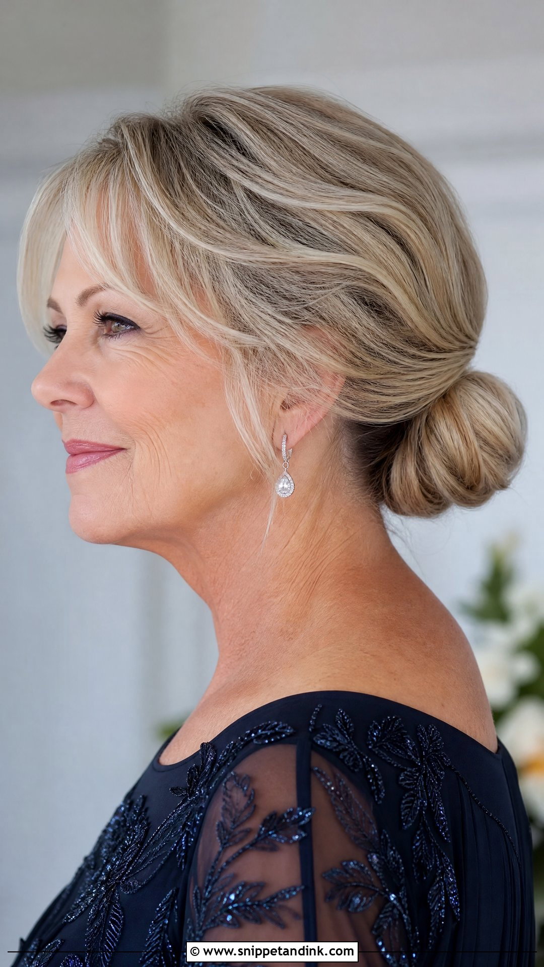 Mother Of The Bride Low Chignon - Snippet and Ink - 20 Mother of Bride Updo Hairstyles