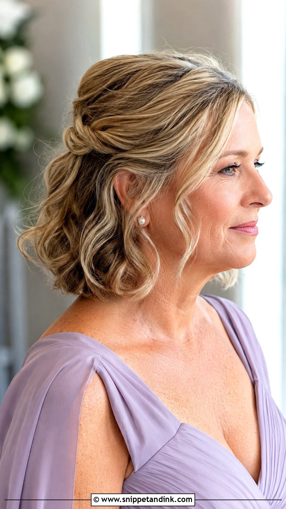 Mother Of The Bride Short Hair Half Up - Snippet and Ink - 15 Mother of Bride Short Hair Ideas