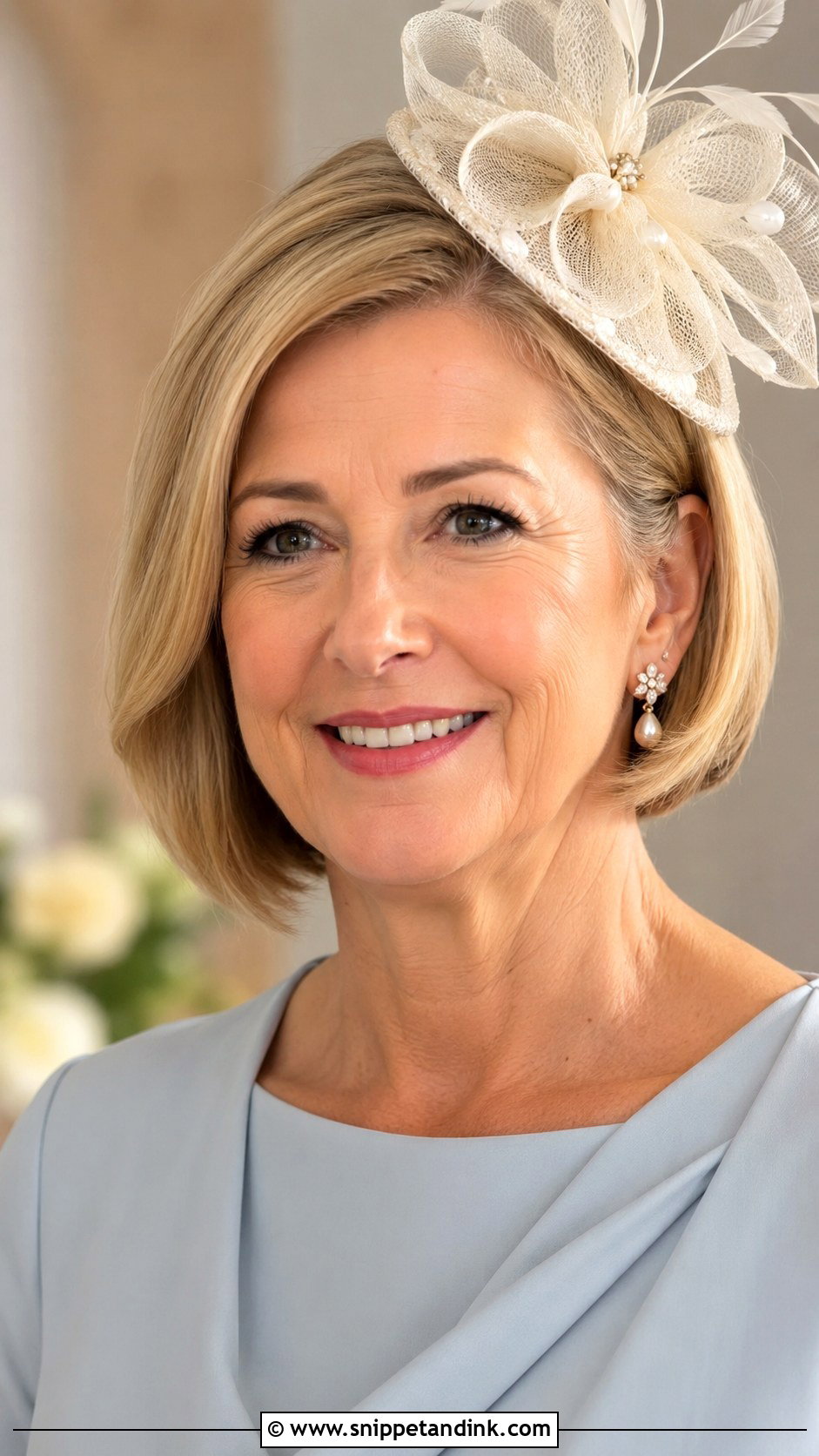 Mother Of The Bride Short Hair With Pearl Pins - Snippet and Ink - 15 Mother of Bride Short Hair Ideas