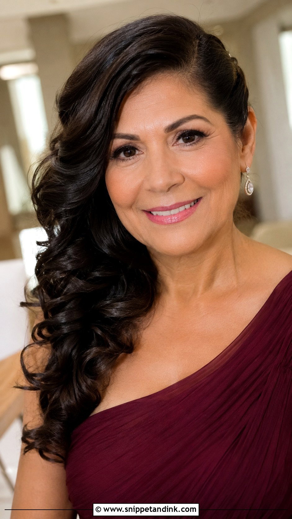 Mother Of The Bride Side Swept Curls - Snippet and Ink - 15 Hair Mother of the Bride Ideas