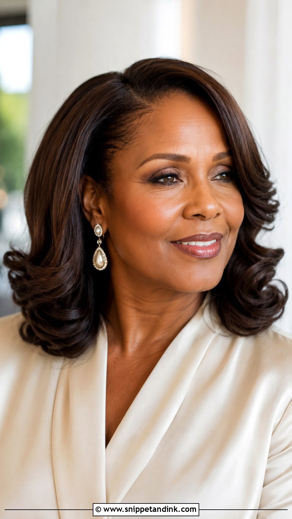 Mother Of The Bride Silk Press Curls - Snippet and Ink - 15 Mother of the Bride Hair Black Women Ideas