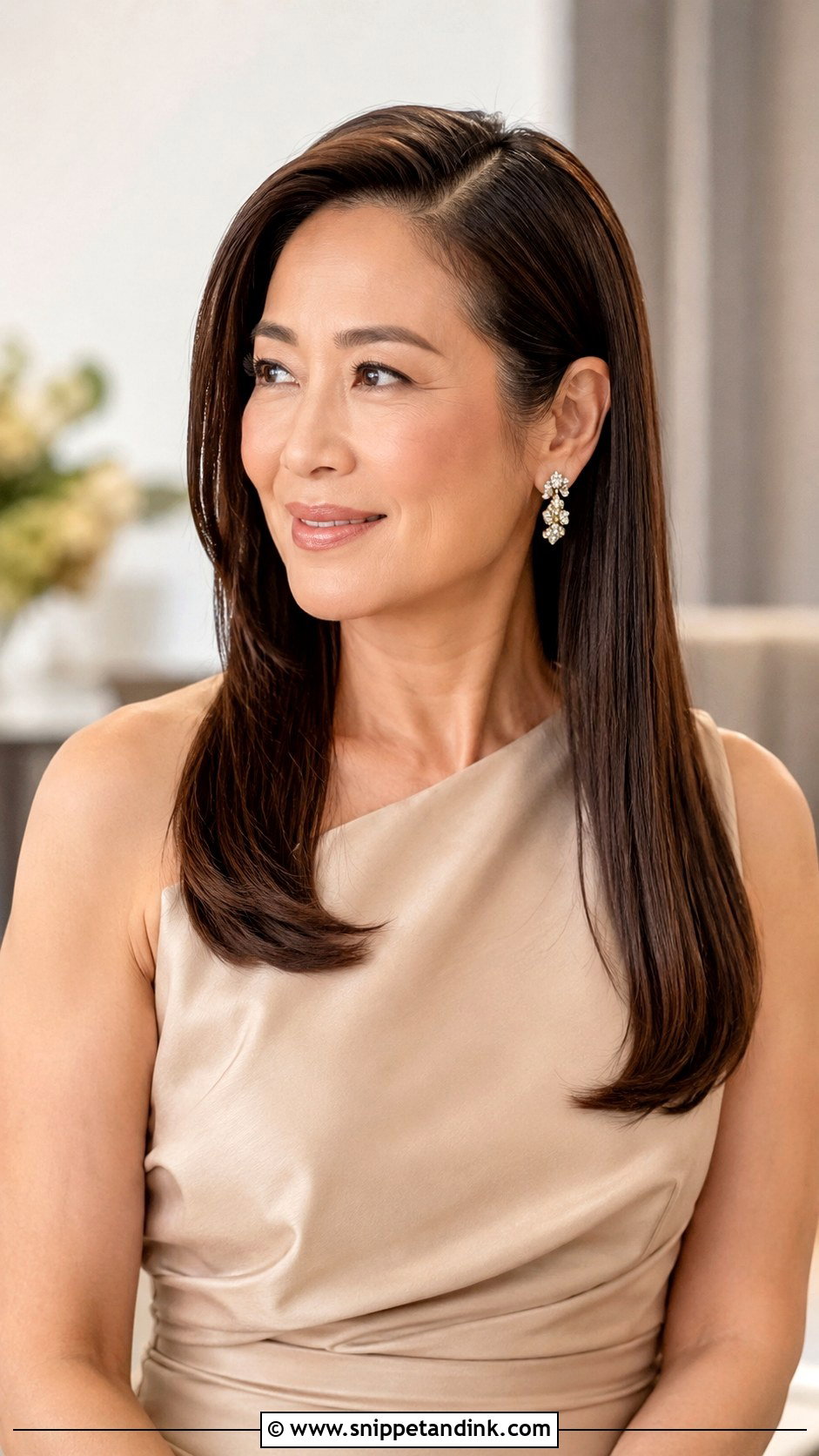 Mother Of The Bride Sleek Straight Hair - Snippet and Ink - 15 Mother of the Bride Long Hair Mom Wedding Hairstyles