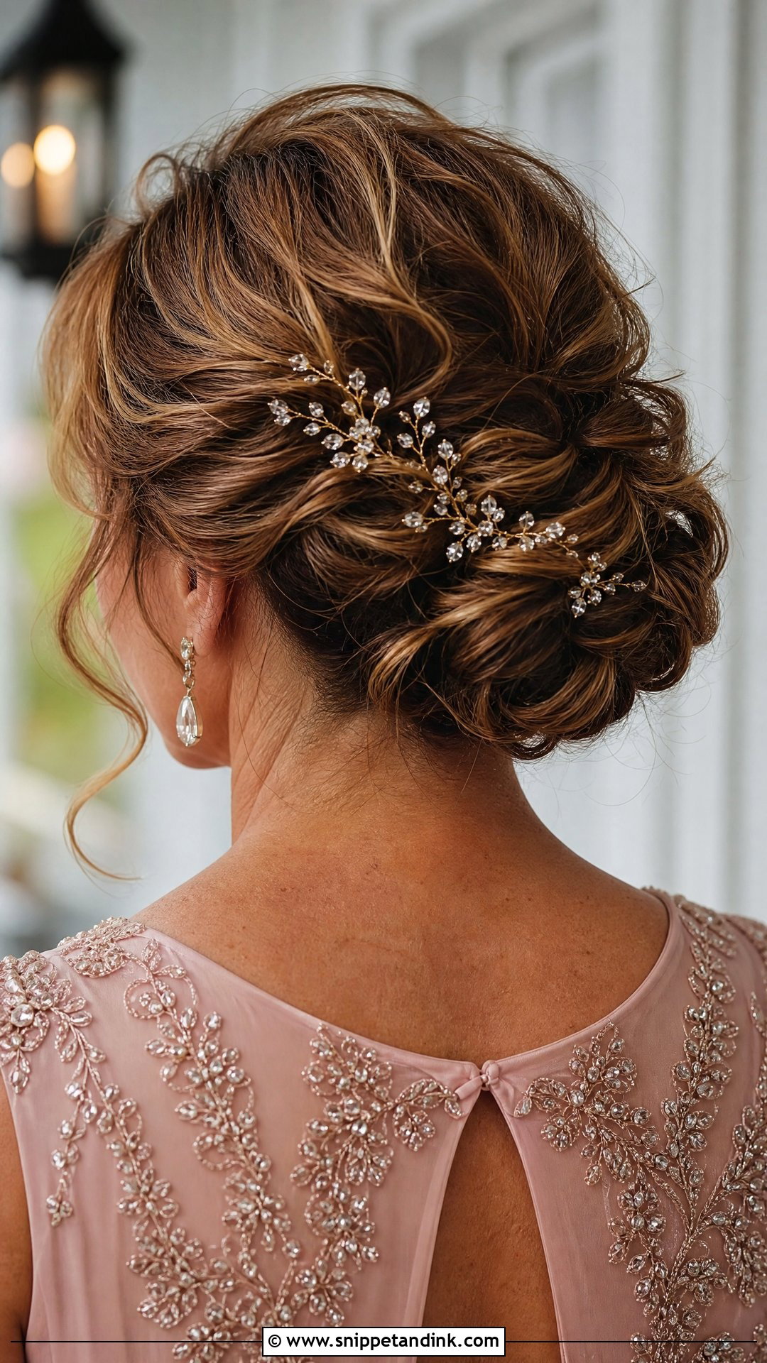 Mother Of The Bride Updo With Hair Pins - Snippet and Ink - 20 Mother of Bride Updo Hairstyles