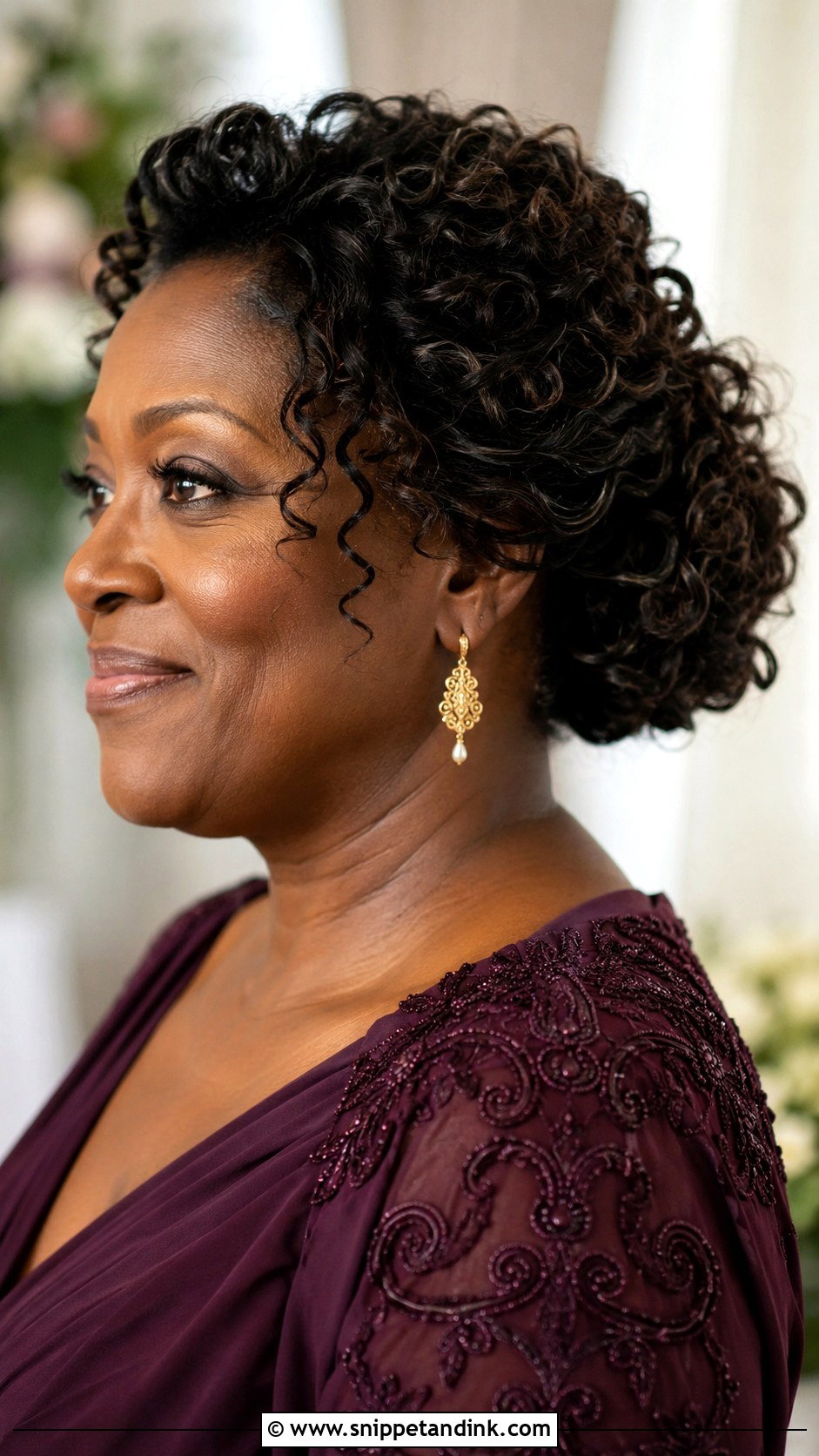 Mother Of The Groom Curly Updo - Snippet and Ink - 15 Mom of Groom Hairstyles