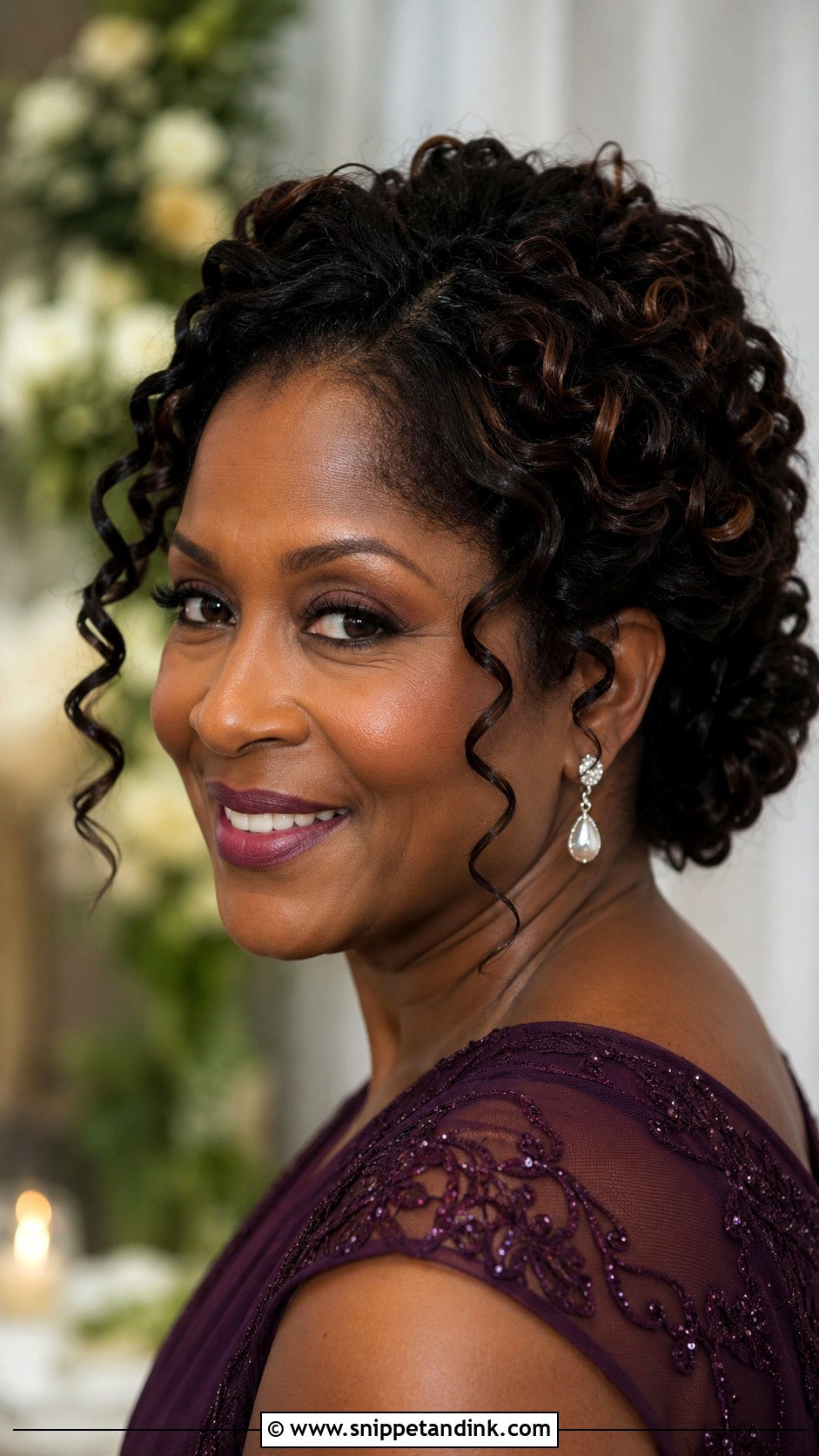 Mother Of The Groom Curly Updo - Snippet and Ink - 15 Wedding Hair Mother of the Groom Ideas