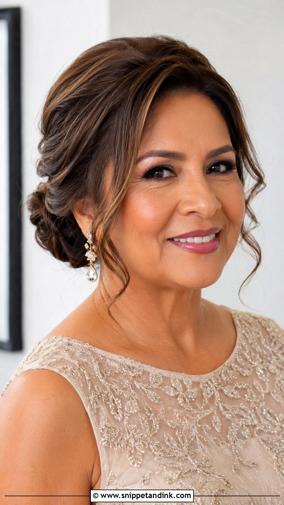 Mother Of The Groom Low Bun With Face Framing - Snippet and Ink - 15 Mom of Groom Hairstyles