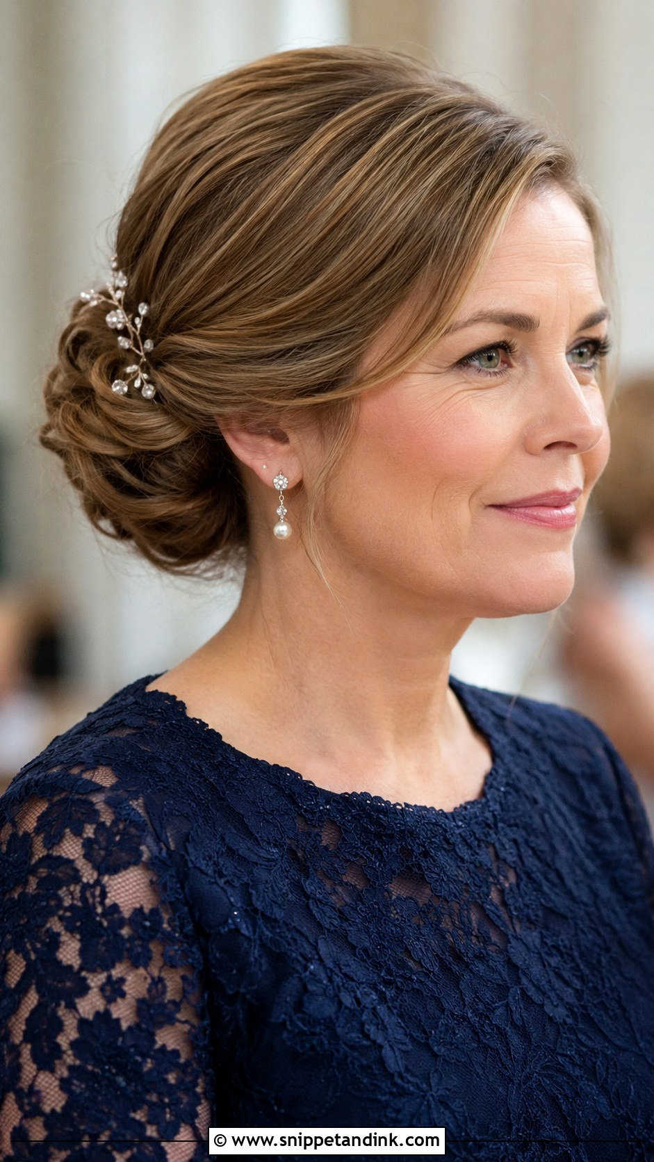 Mother Wedding Low Bun With Side Part - Snippet and Ink - 15 Mother Wedding Hairstyles