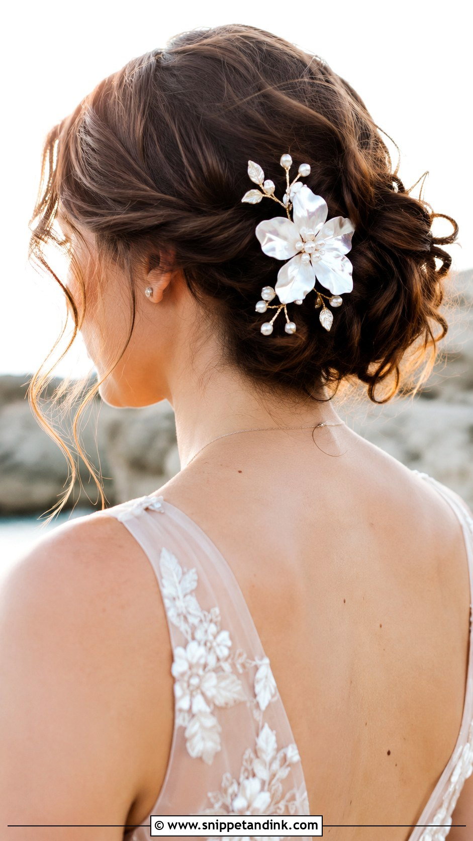Mother of Pearl Flower Clip - Snippet and Ink - 20 Bridal Hair Clip Ideas