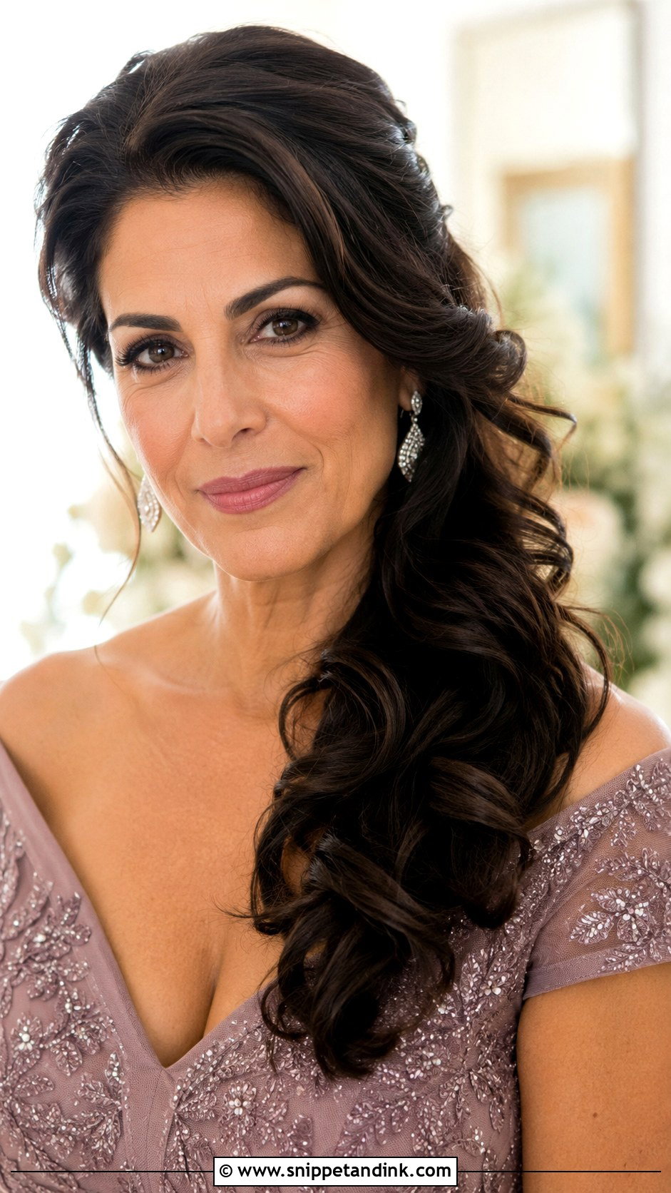 Mother of the Bride Side Swept Curls - Snippet and Ink - 15 Hairstyles for Brides Mom