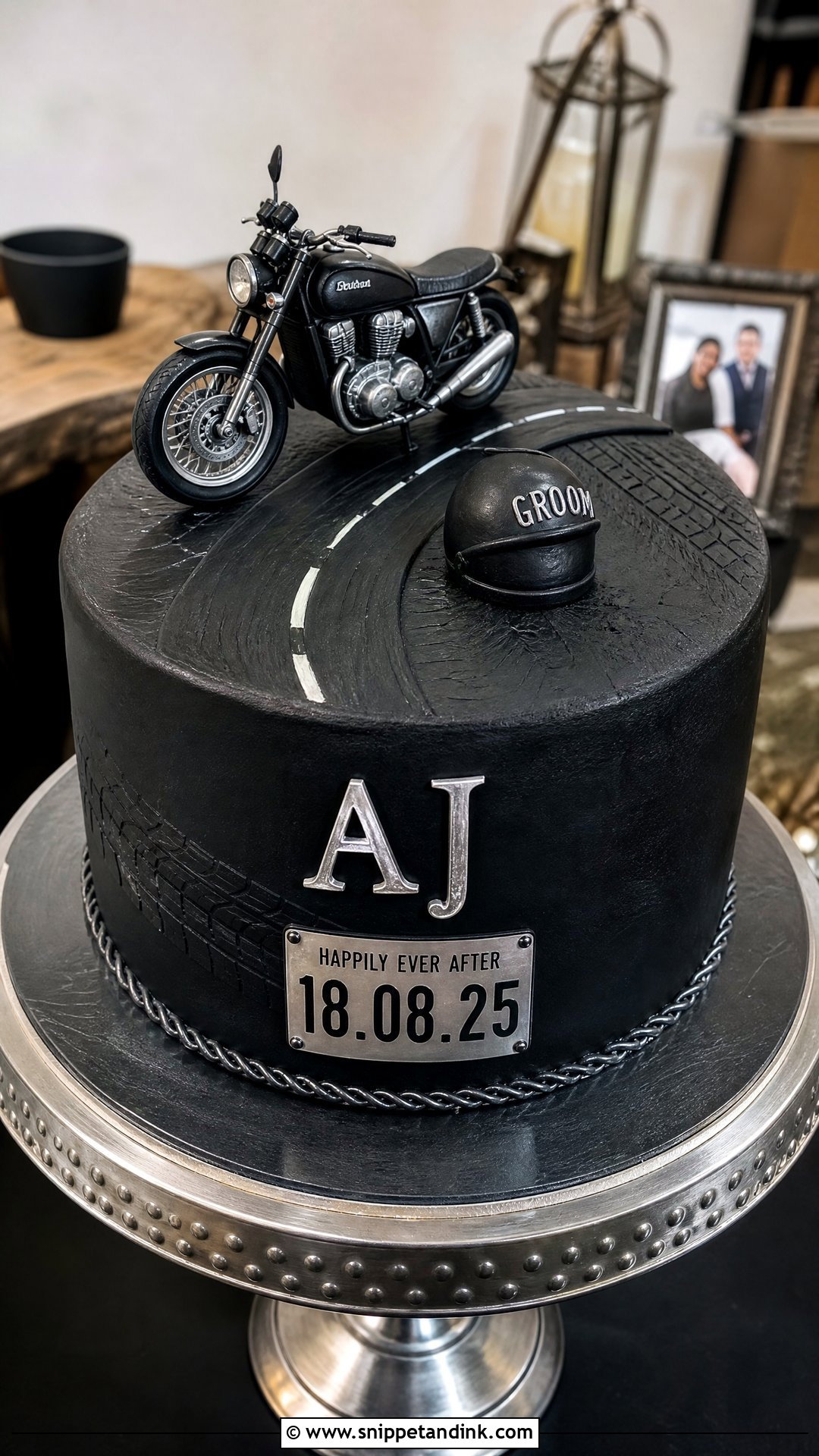 Motorcycle Grooms Cake - Snippet and Ink - 25 Grooms Cake Ideas
