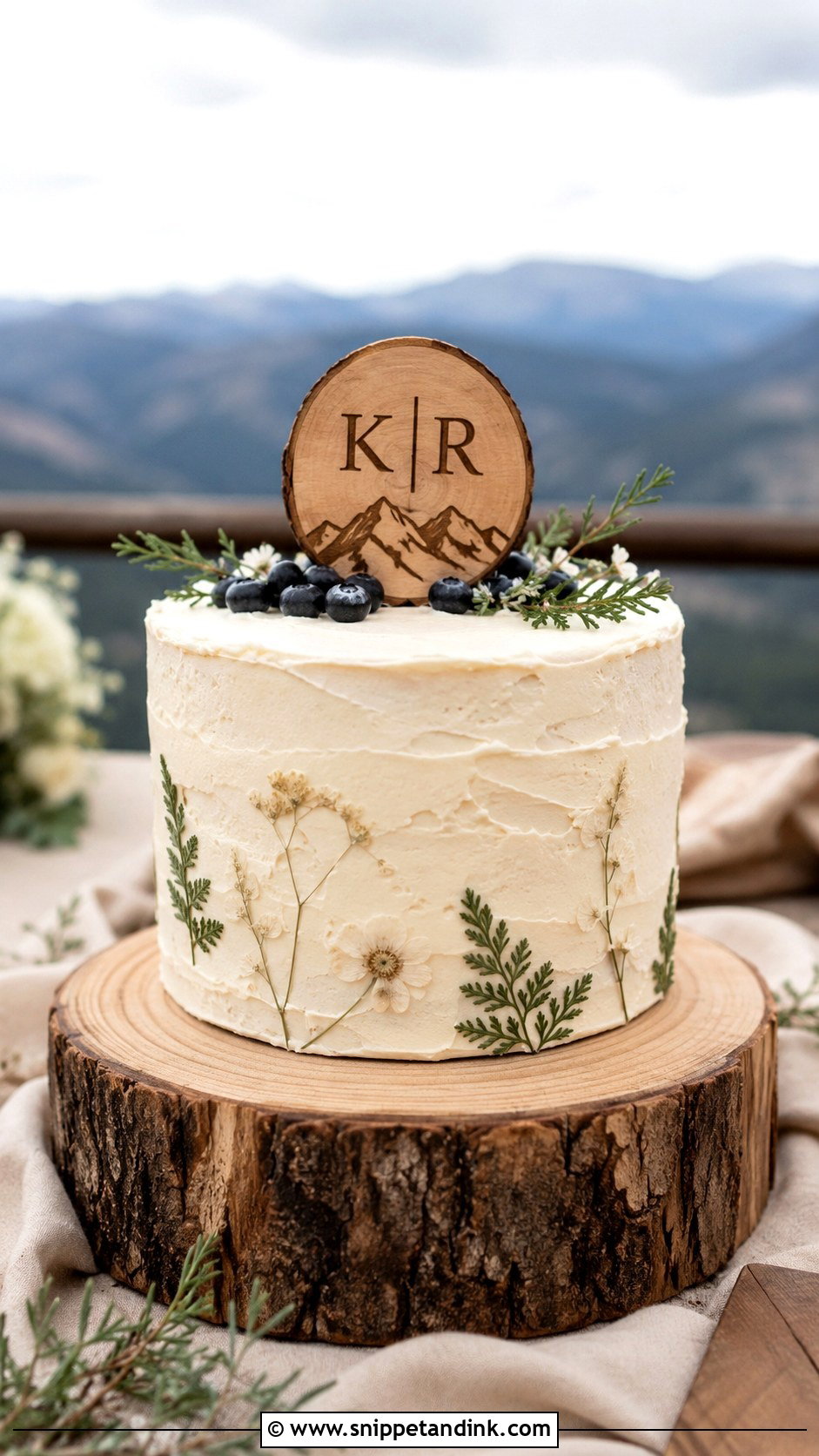 Mountain Elopement Wedding Cake - Snippet and Ink - 20 Elopement Wedding Cake Ideas