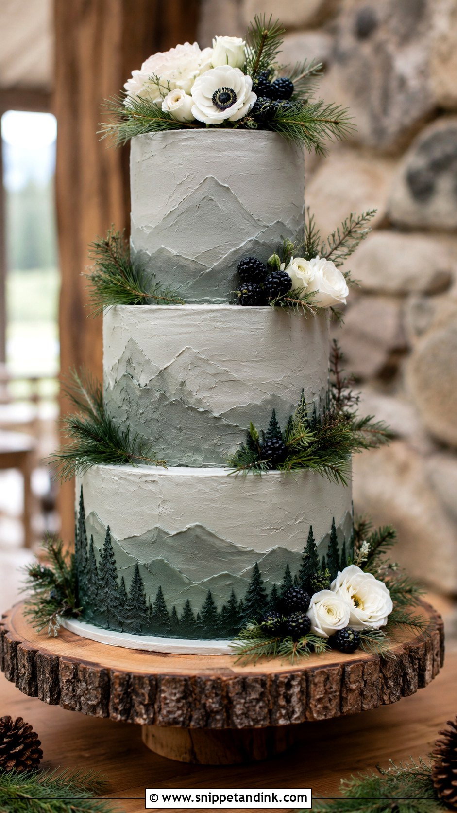 Mountain Wedding Cake - Snippet and Ink - 30 Masculine Wedding Cake Ideas