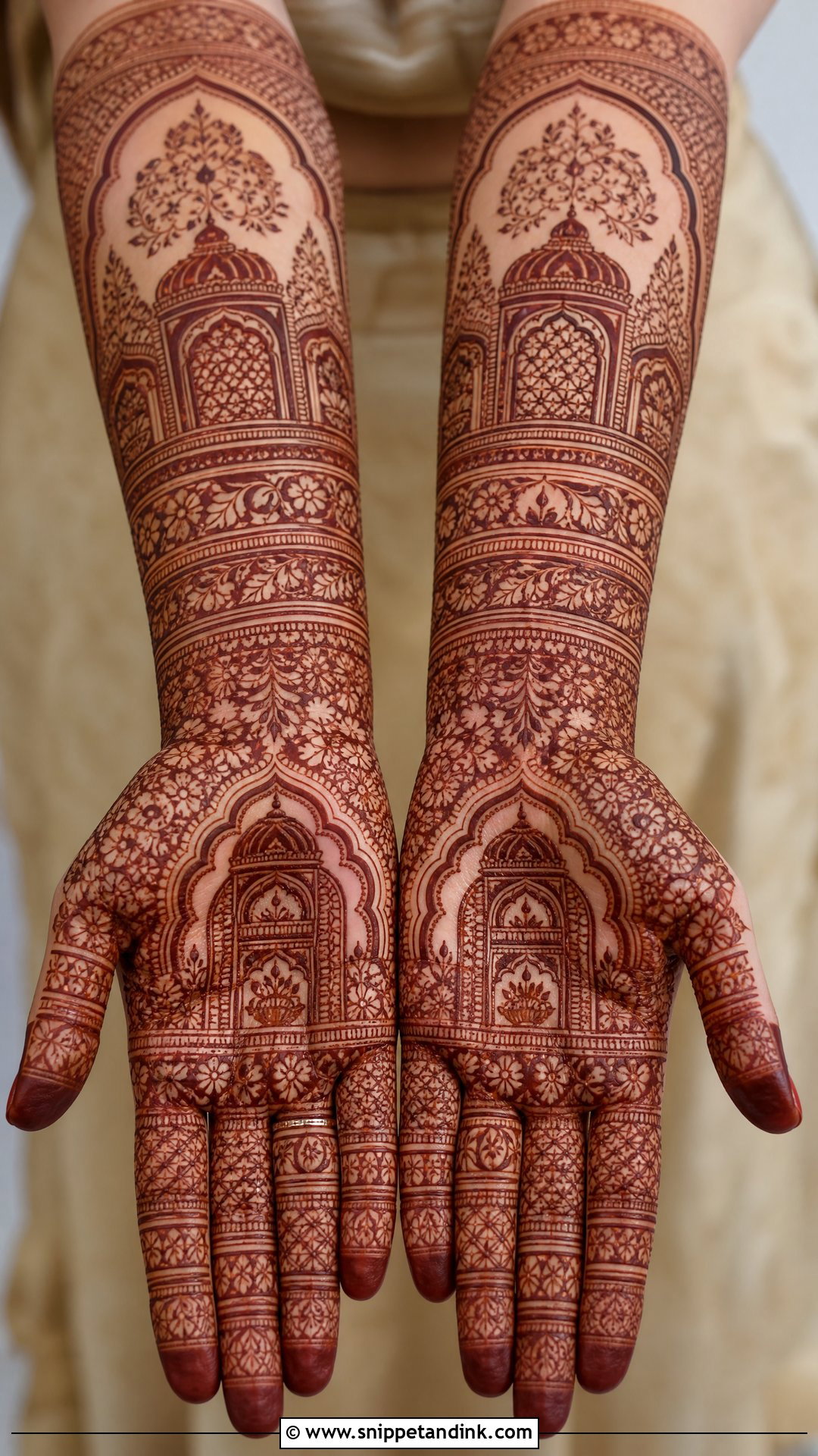 Mughal Bridal Full Hand Mehndi Design - Snippet and Ink - 25 Bridal Full Hand Mehndi Designs