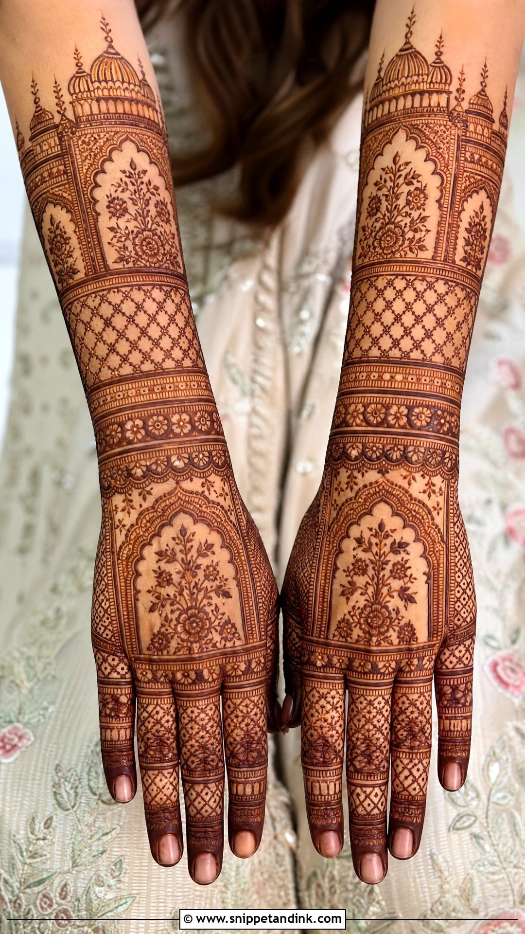 Mughal Bridal Mehndi Back Side - Snippet and Ink - 25 Bridal Mehndi Designs Back Side