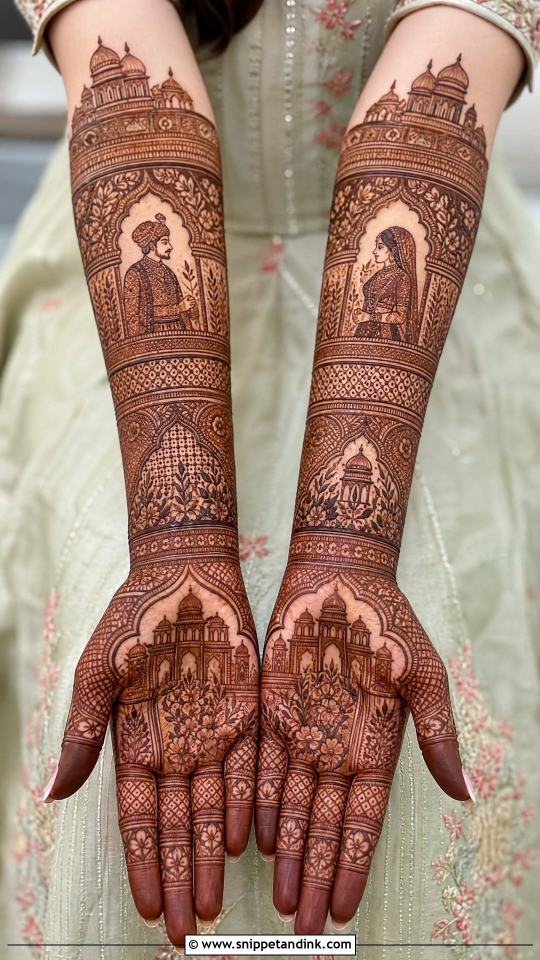 Mughal Bridal Mehndi With Royal Figures - Snippet and Ink - 20 Bridal Mehndi Designs with Figures