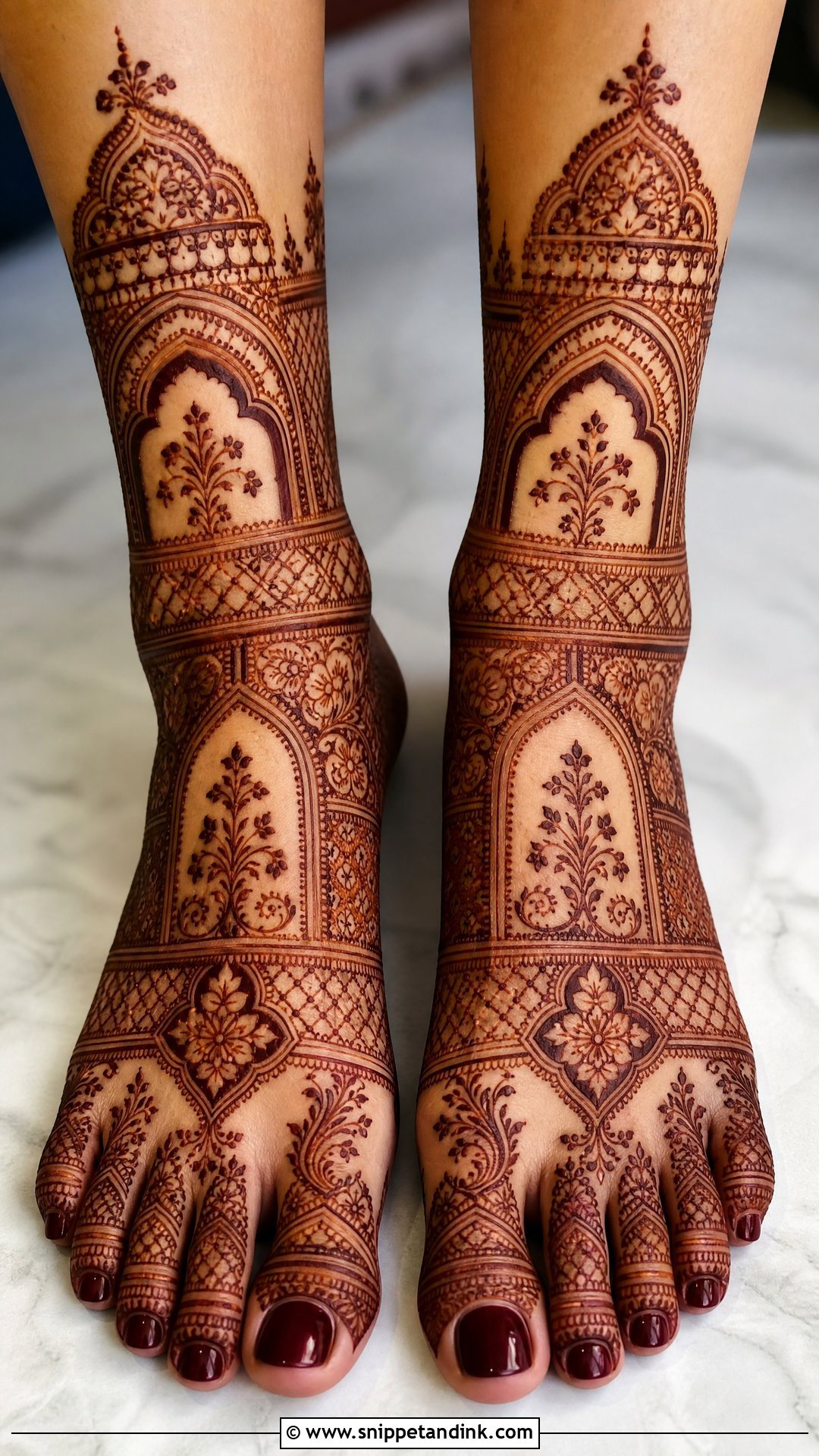 Mughlai Bridal Feet Mehndi Design - Snippet and Ink - 30 Bridal Feet Mehndi Designs