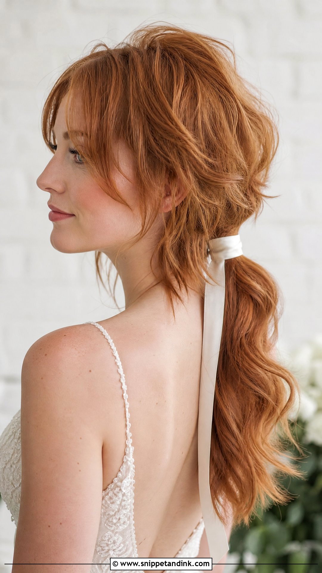 Mullet Wedding Hair With Low Ponytail - Snippet and Ink - 20 Mullet Wedding Hair Ideas