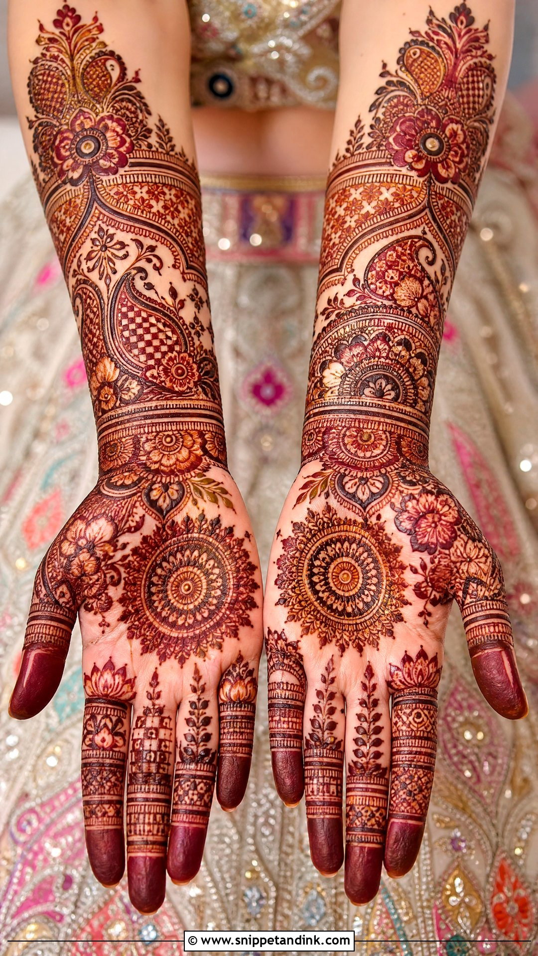 Multicolor Mehndi Lehnga Design - Snippet and Ink - 25 Mehndi Lehnga Designs